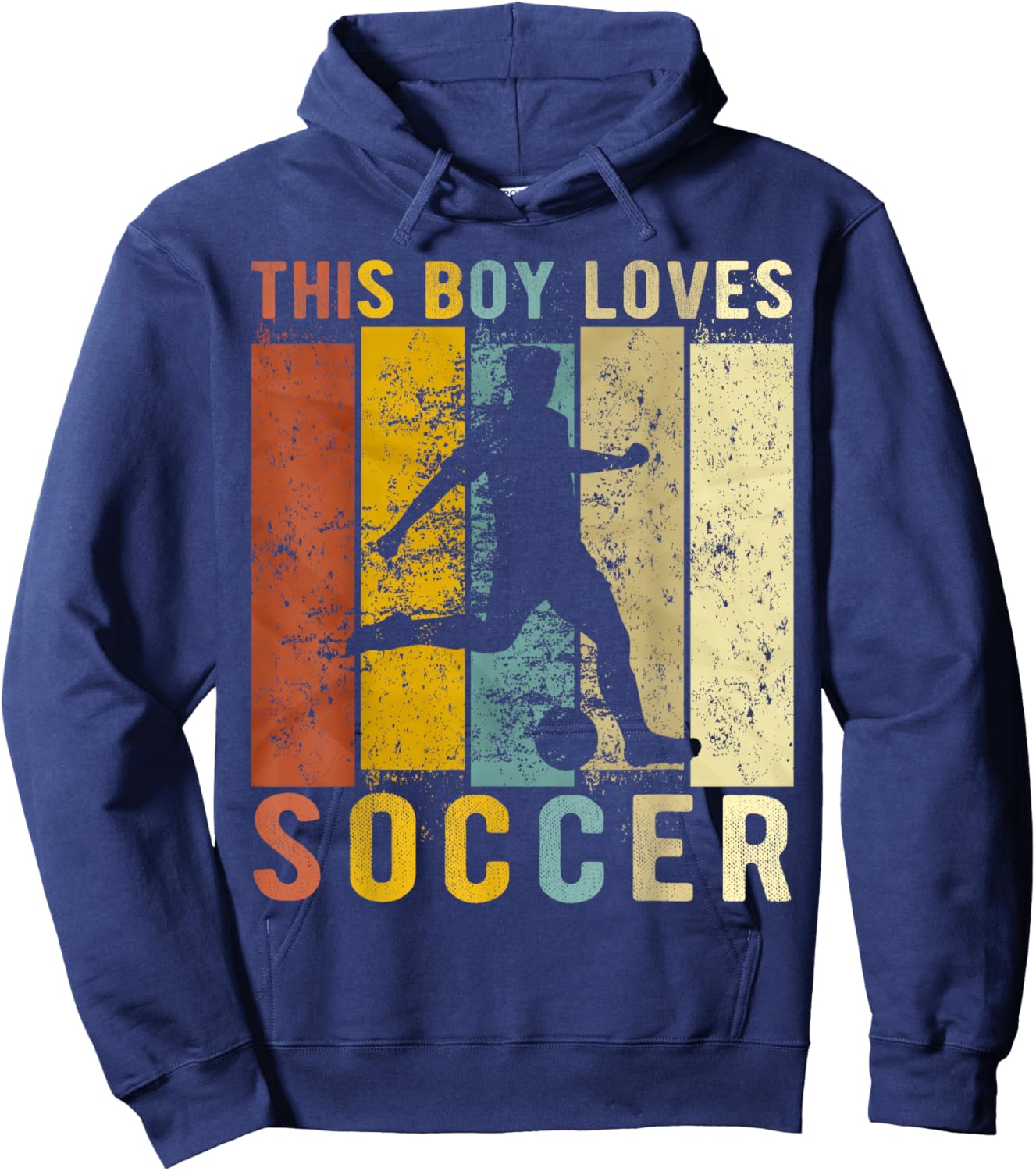 This Boy Loves Soccer Boys Soccer Hoodie - Hoodie | Navy