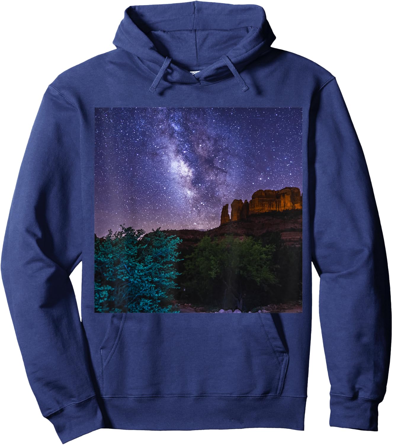 Gorgeous Stars Milky-Way over Cathedral Rock, Arizona Hoodie - Hoodie | Navy