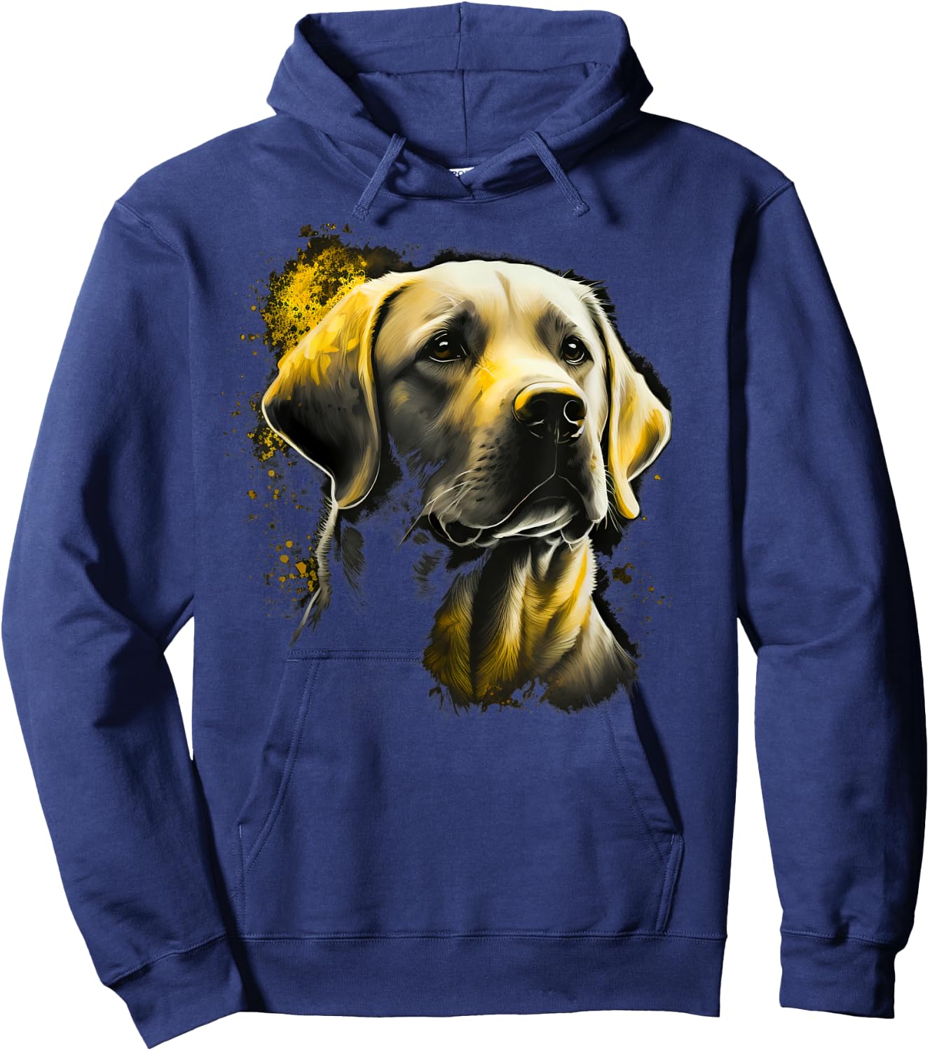 Cute white Labrador Dog on yellow Labrador Retriever Lover Women Kids Hoodie - Hoodie | Navy