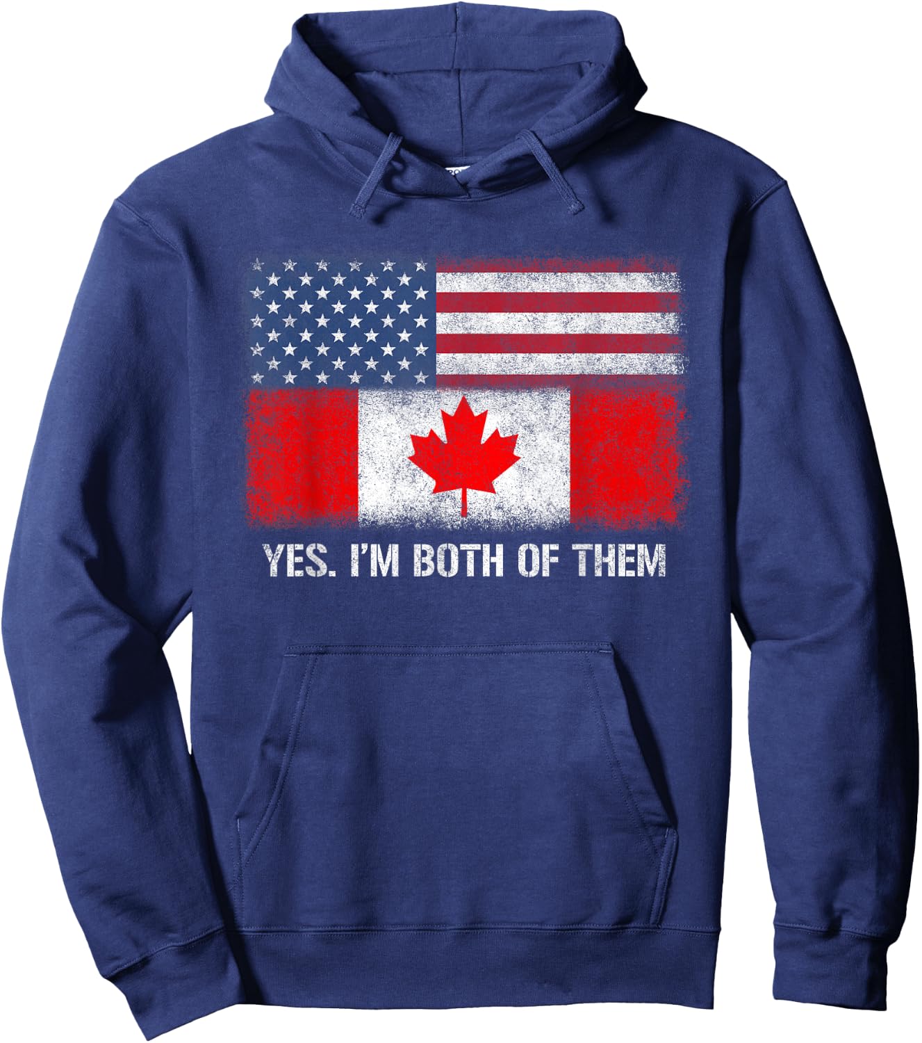 Usa Canada Canadian American Flag Dual Citizen Citizenship Hoodie - Hoodie | Navy