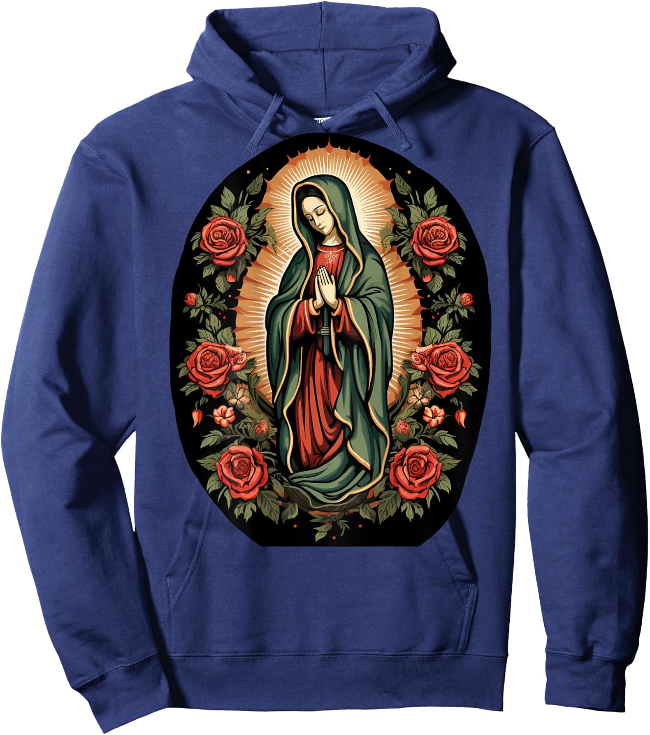 Our Lady De Guadalupe Sant Mary Back Print Christians Hoodie - Hoodie | Navy