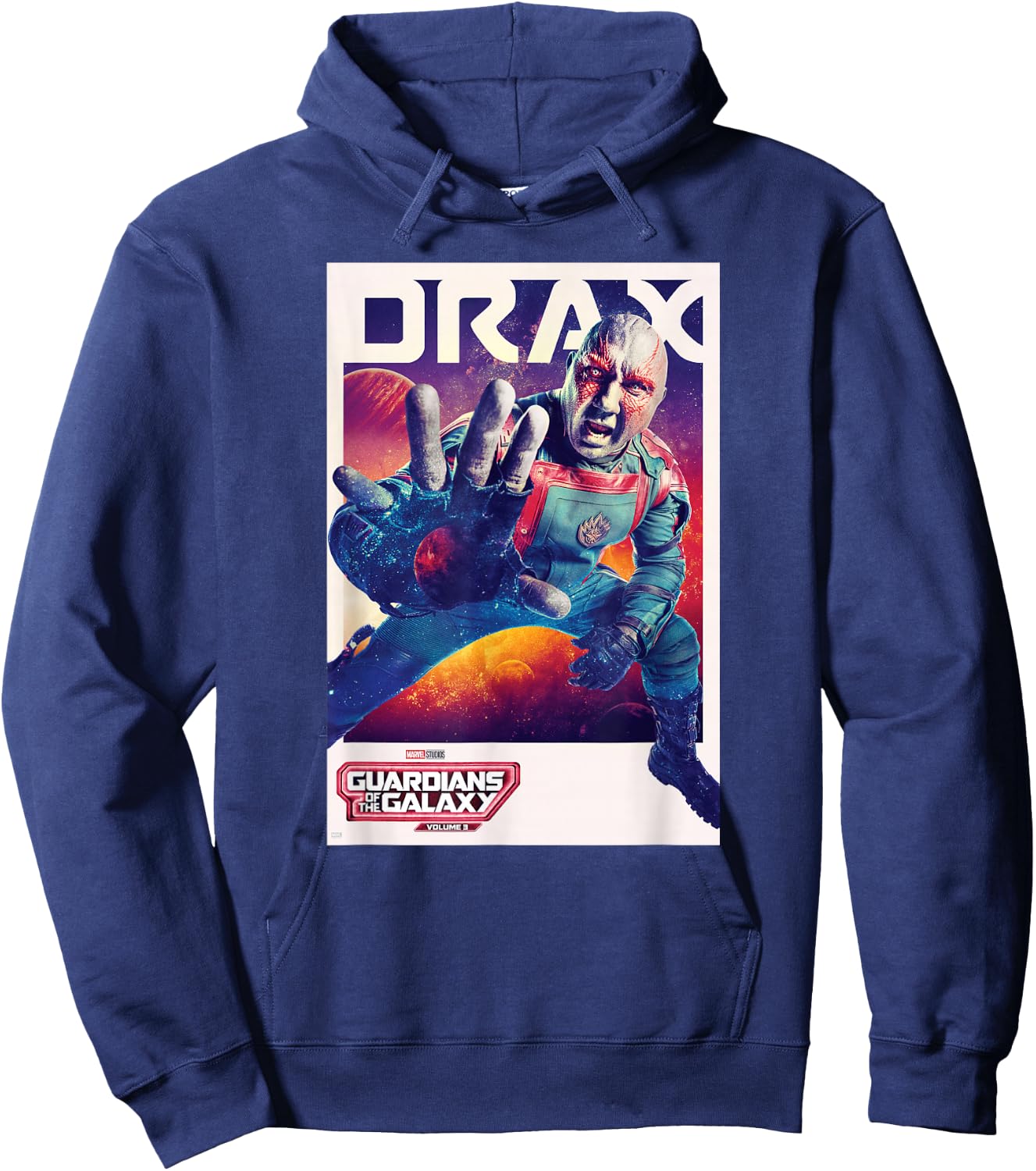 Marvel Guardians of The Galaxy Volume 3 Drax Poster Hoodie - Hoodie | Navy