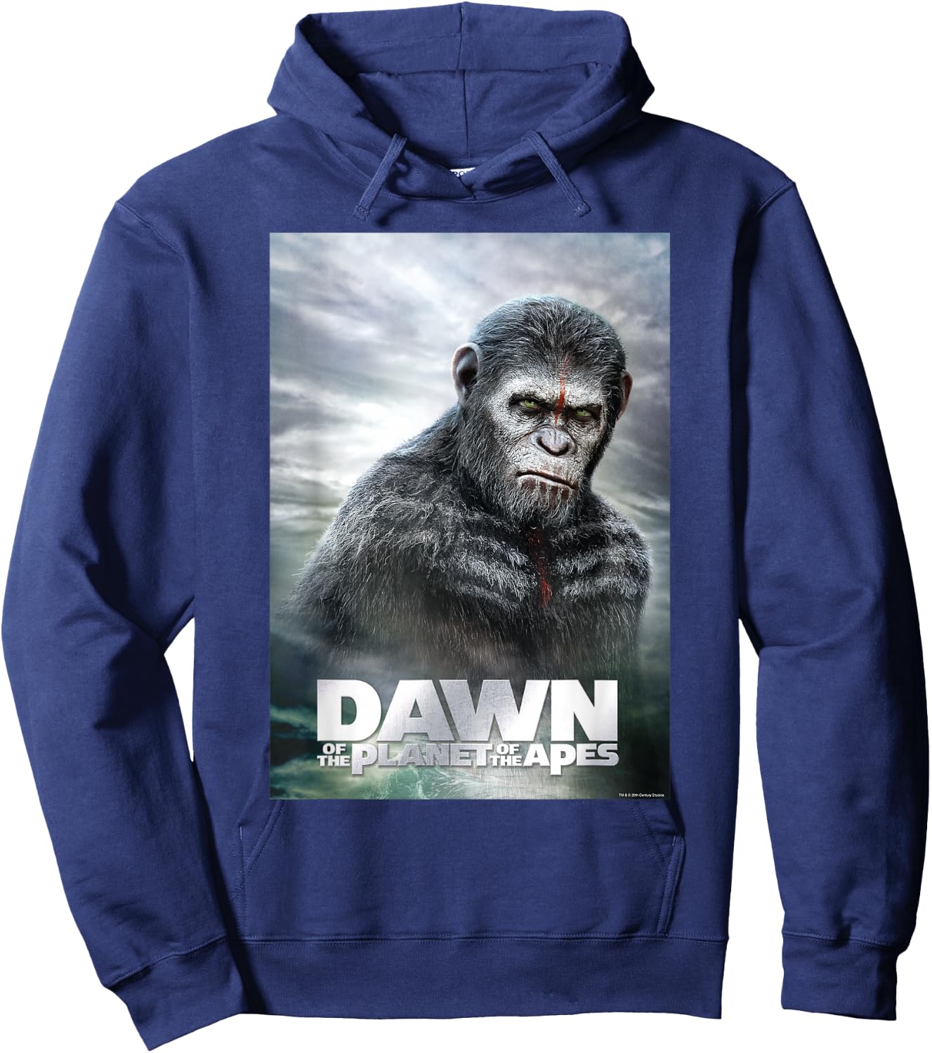Dawn of The Planet of The Apes Caesar in Paint Movie Poster Hoodie - Hoodie | Navy