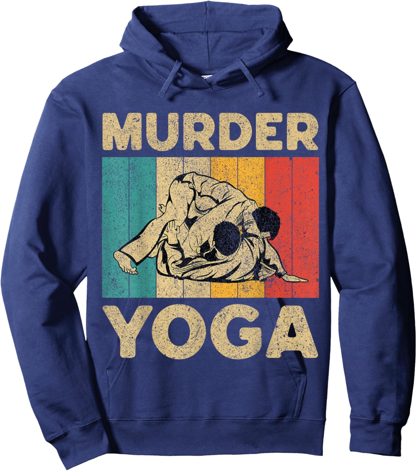 Murder Yoga Funny Vintage BJJ Brazilian Jiu Jitsu Hoodie - Hoodie | Navy