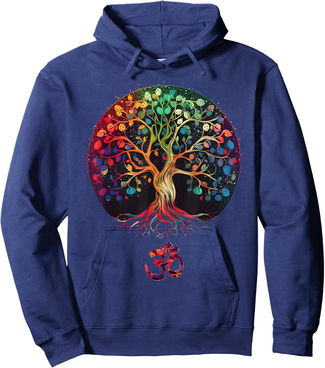Tree of Life with Om Symbol Yoga Hoodie - Hoodie | Navy