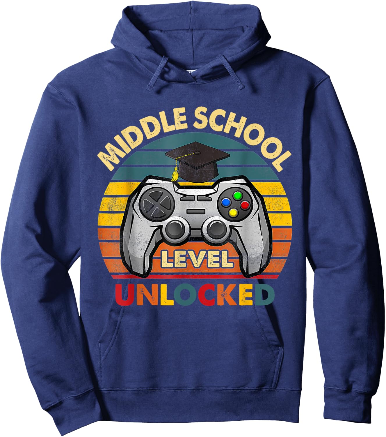 MIDDLE SCHOOL Level UNLOCKED happy First day of MIDDLE Hoodie - Hoodie | Navy