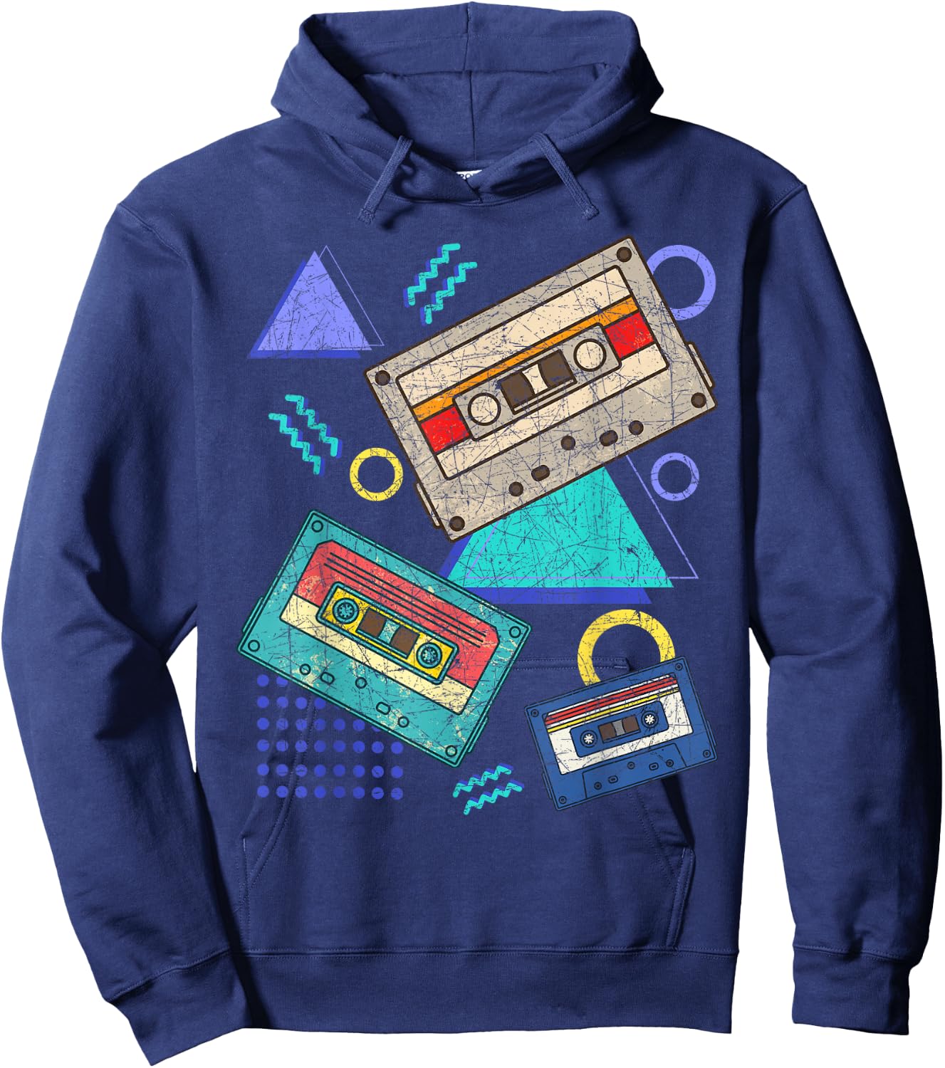 Retro 80s Music Cassette 1980 Theme Party Eighties Hoodie - Hoodie | Navy
