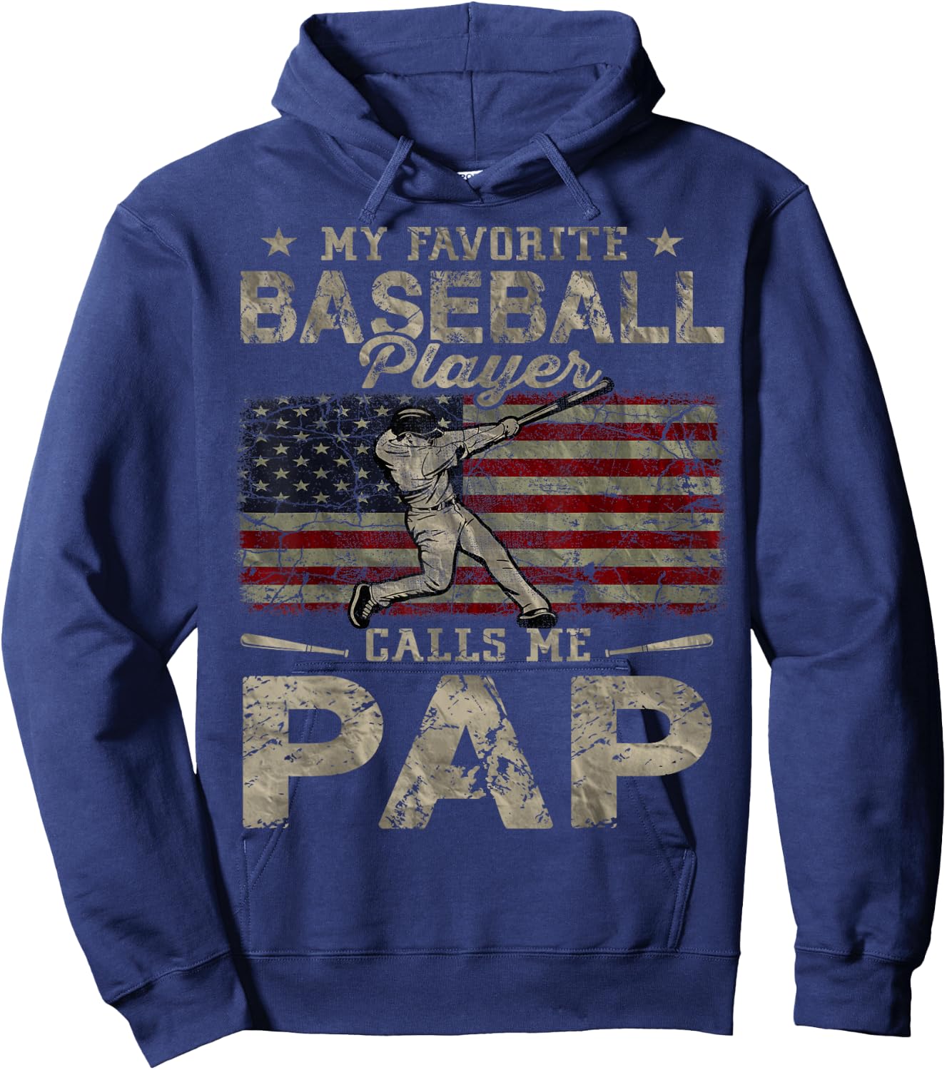 My Favorite Baseball Player Calls Me Pap Father's Day Hoodie - Hoodie | Navy