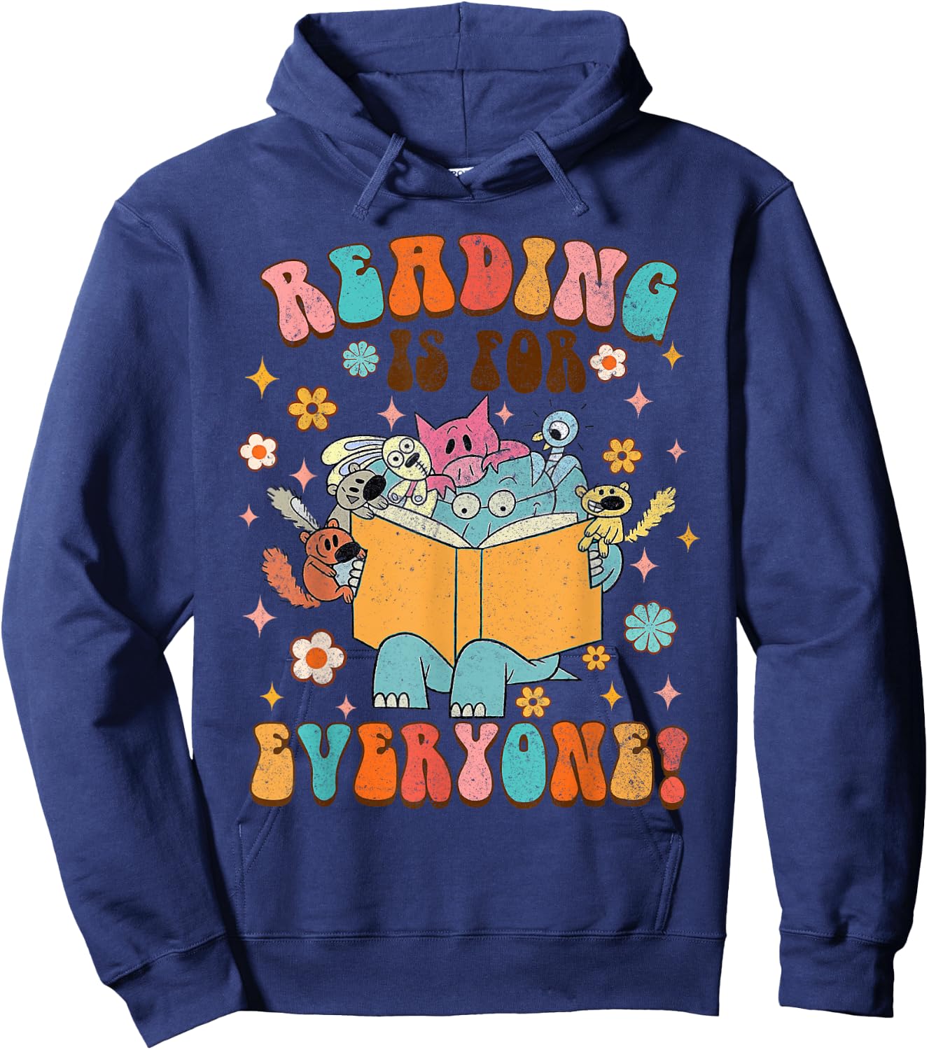 Reading is for Everyone Book Lover Bookworm Bookish Groovy Hoodie - Hoodie | Navy