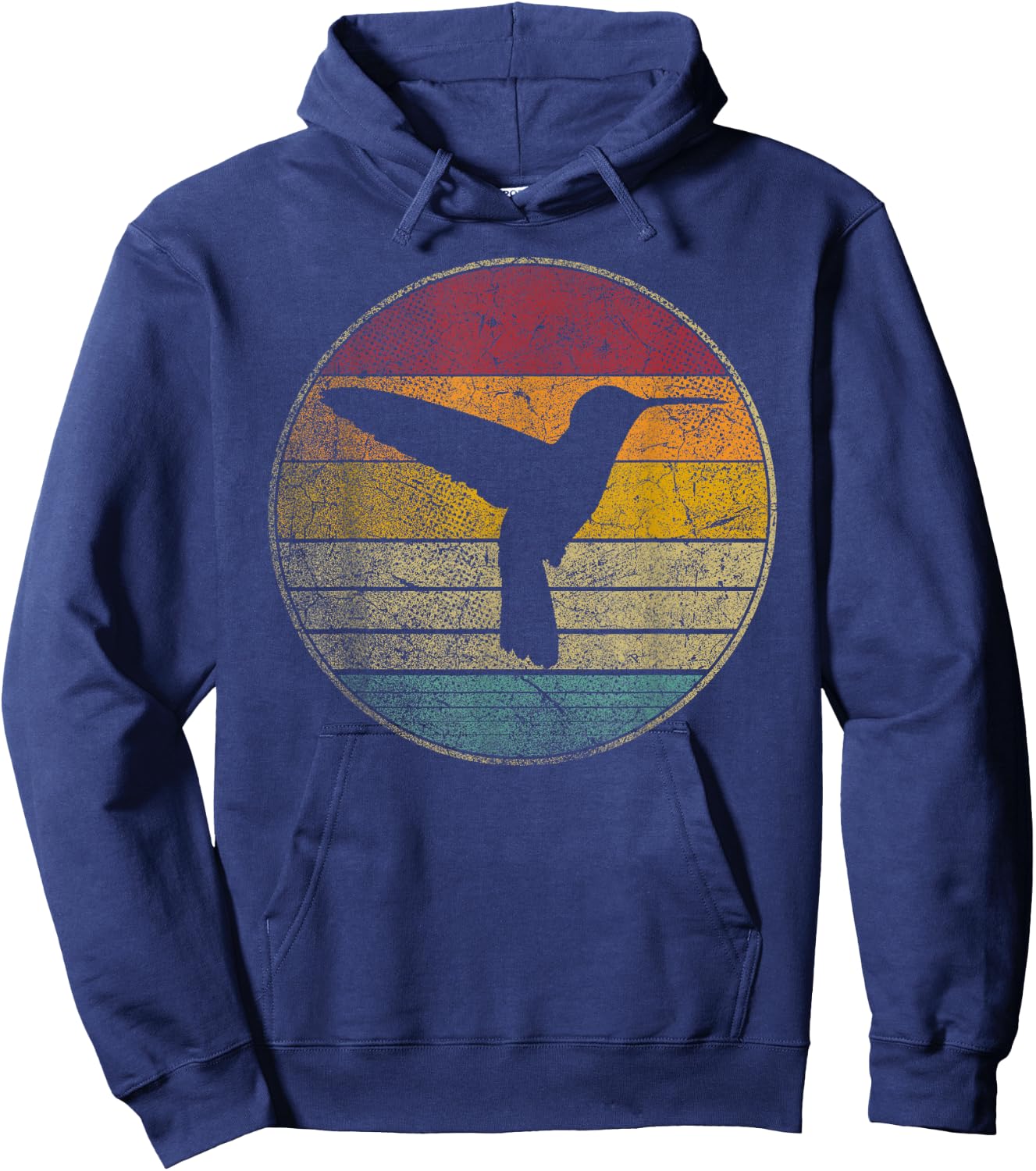 Hummingbird Bird Gift Shirt Retro Style Vintage 70s 80s 90s Hoodie - Hoodie | Navy