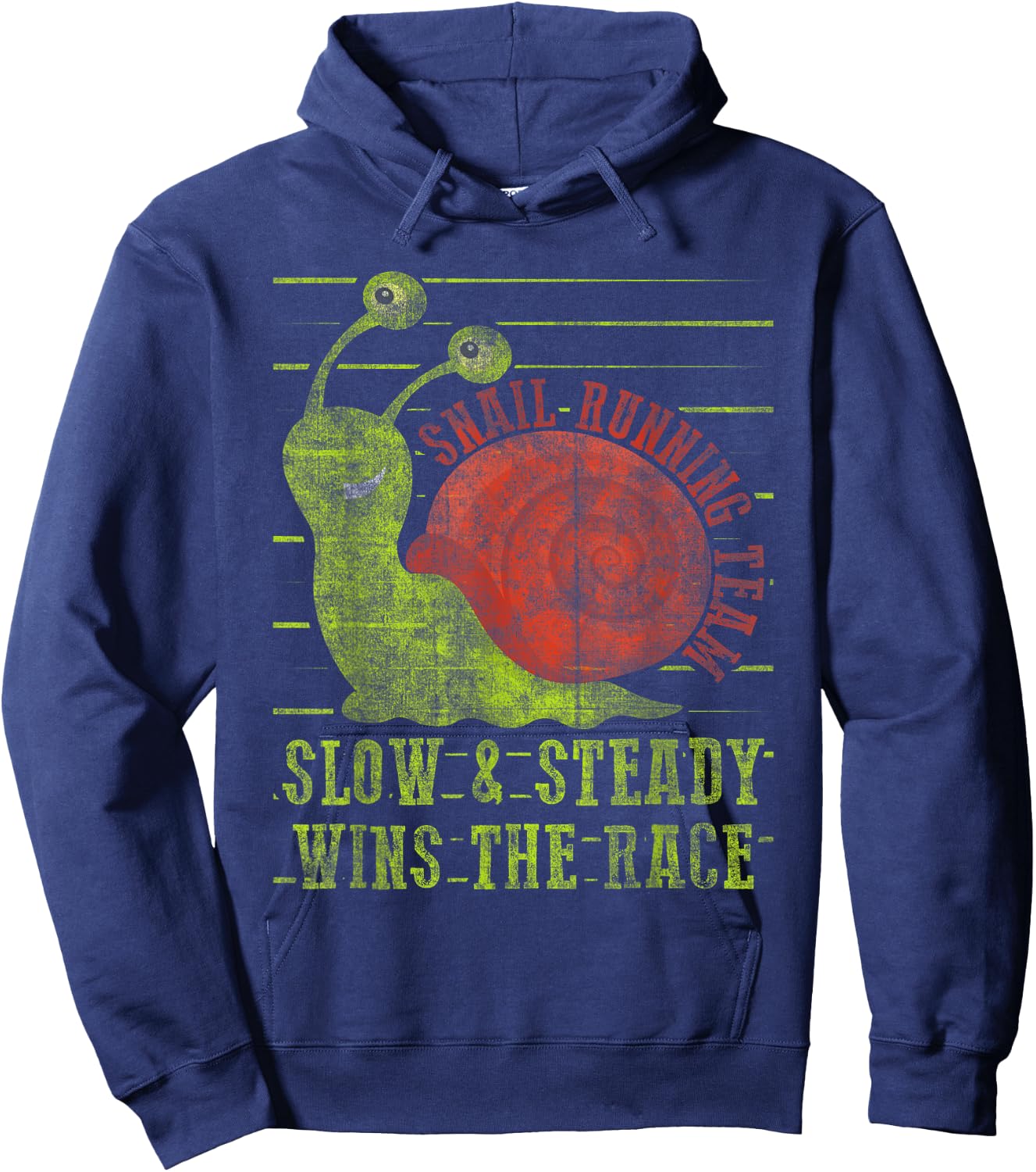 Snail Running Team Slow & Steady Wins The Race Funny Running Hoodie - Hoodie | Navy