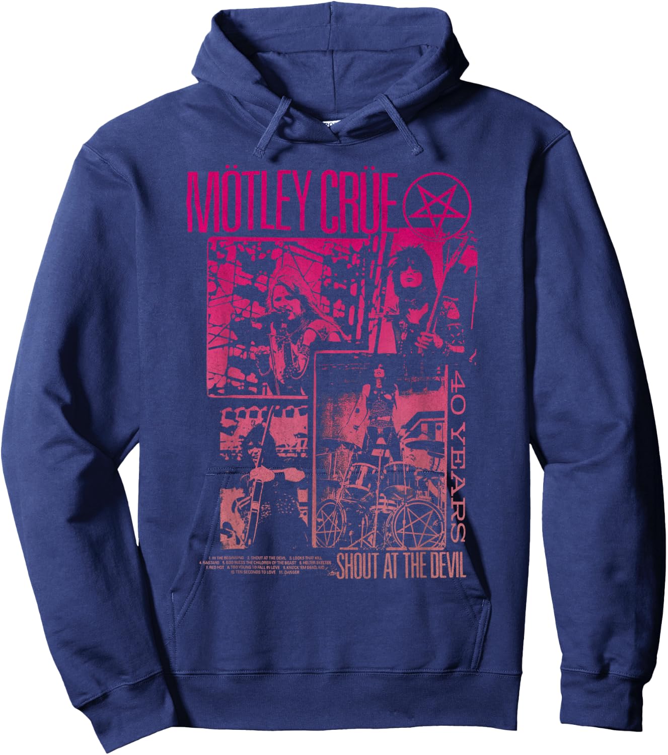 Mötley Crüe – Live Photo Hoodie - Hoodie | Navy