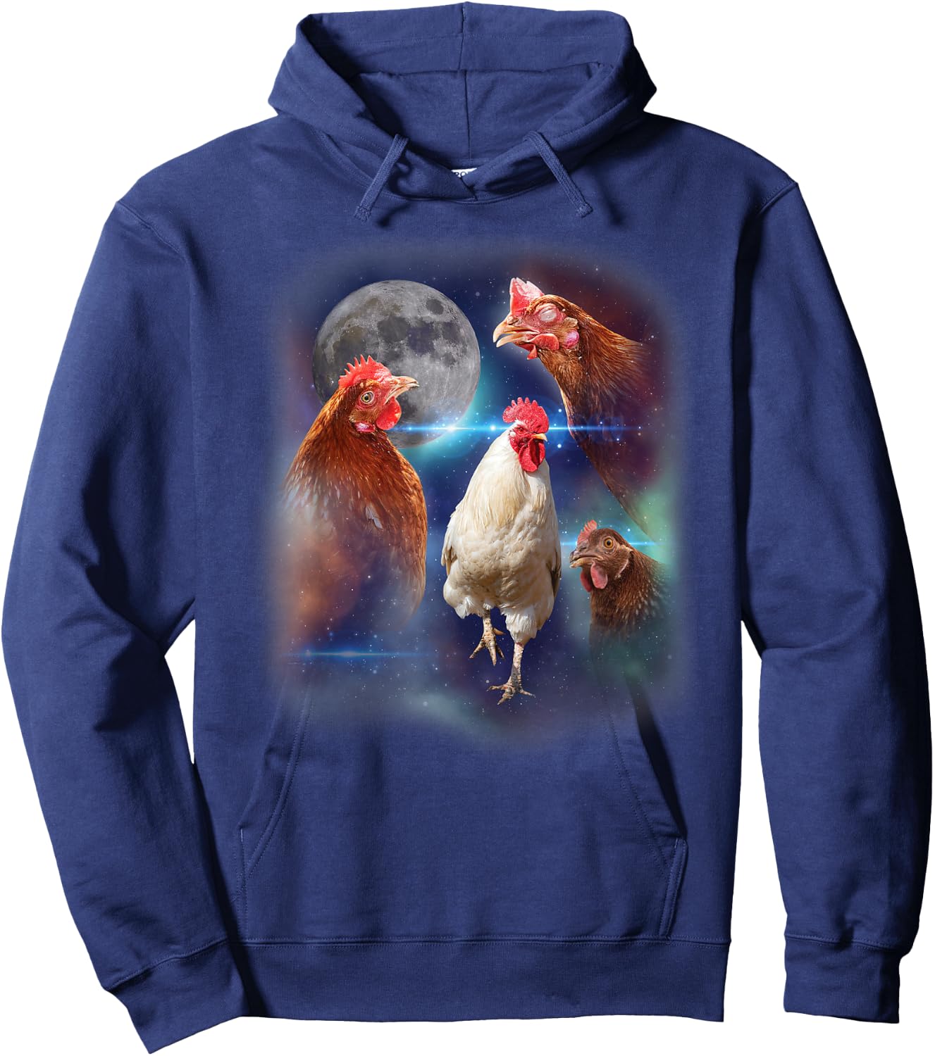 Howling at the Moon Shirt - Funny Chicken Shirt - Chicken Hoodie - Hoodie | Navy