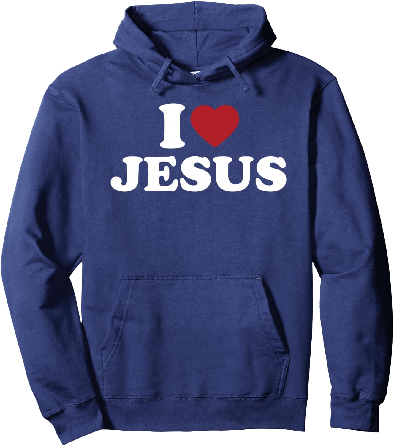 I Love Jesus, I Heart Jesus Red Heart Hoodie - Hoodie | Navy