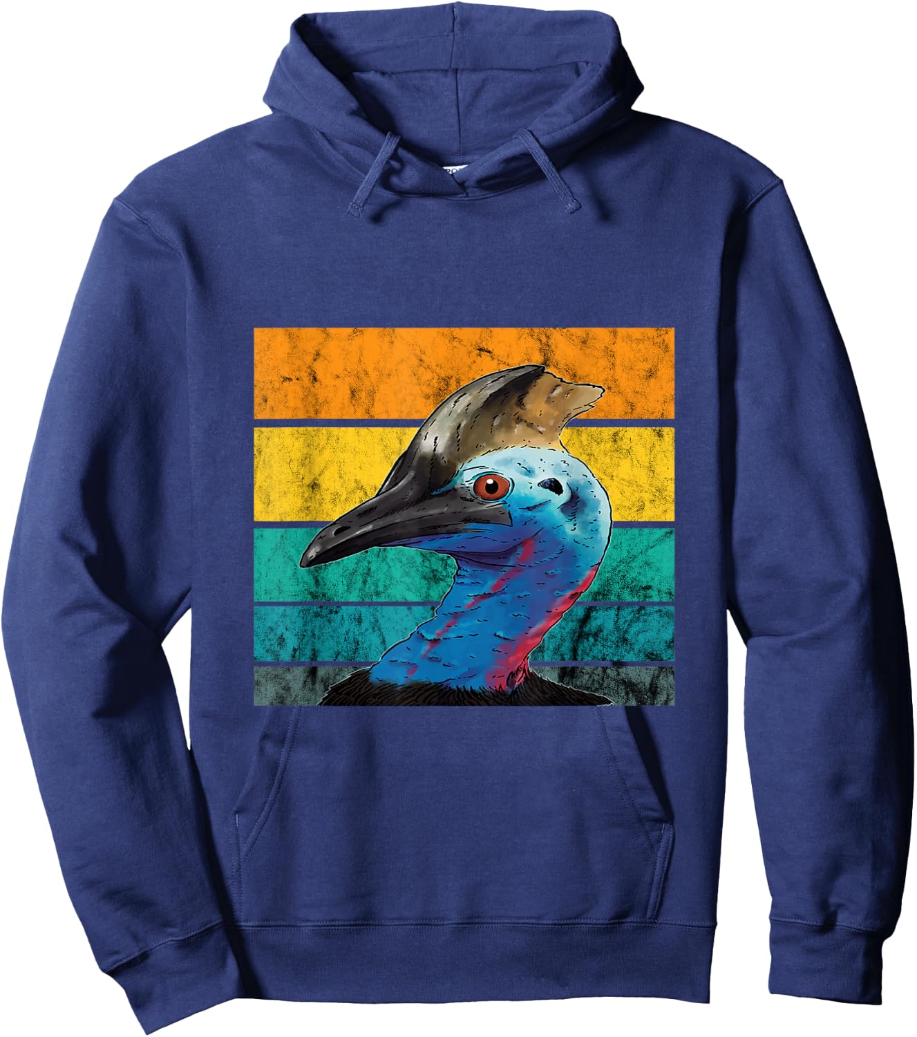 Cassowary Vintage Retro Cassowaries Casque Big Dino Bird Hoodie - Hoodie | Navy