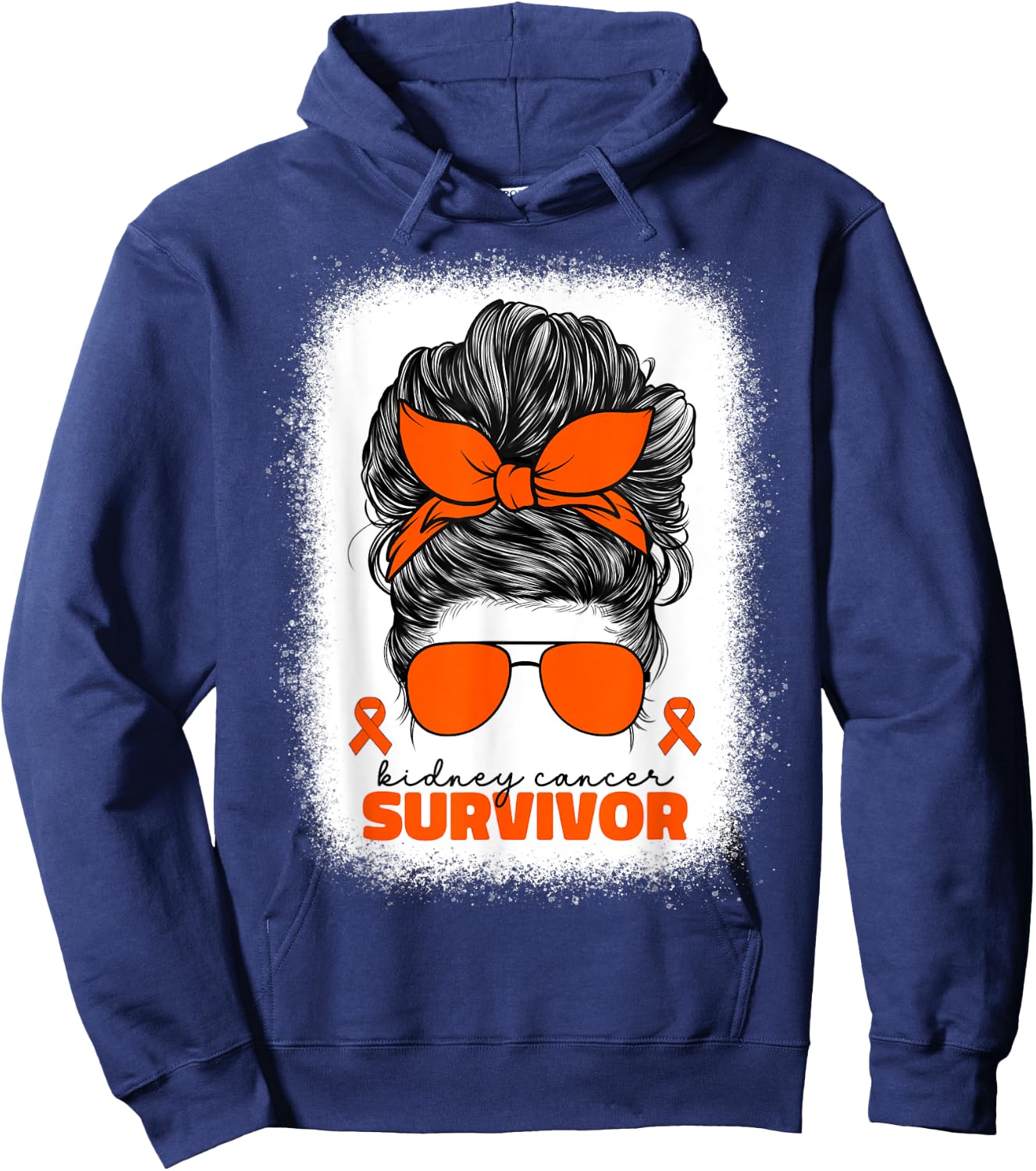 Kidney Cancer Survivor Orange Ribbon Kidney Cancer Hoodie - Hoodie | Navy