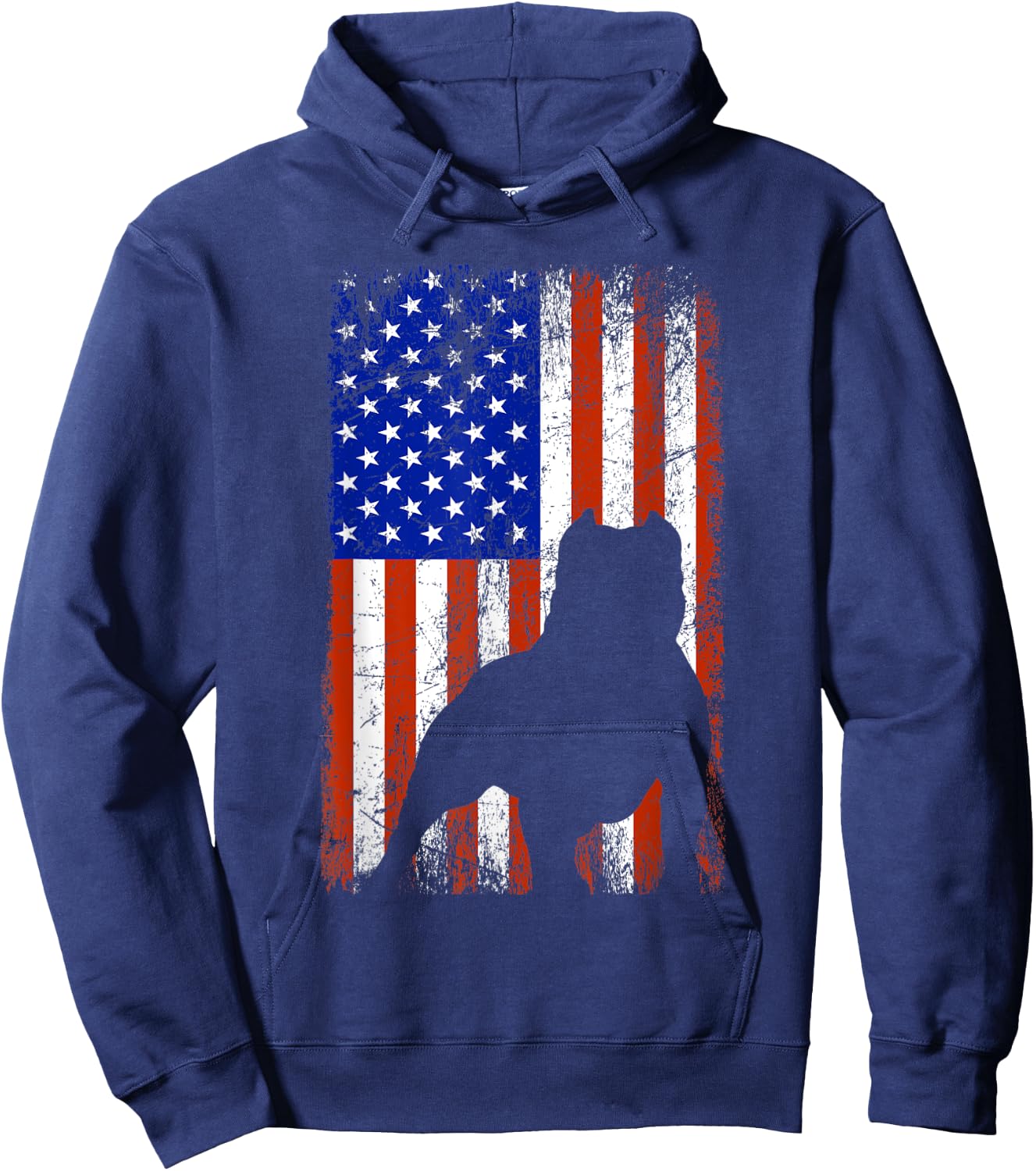 American Bully Bullypit Dog American USA Flag Men Women Kids Hoodie - Hoodie | Navy