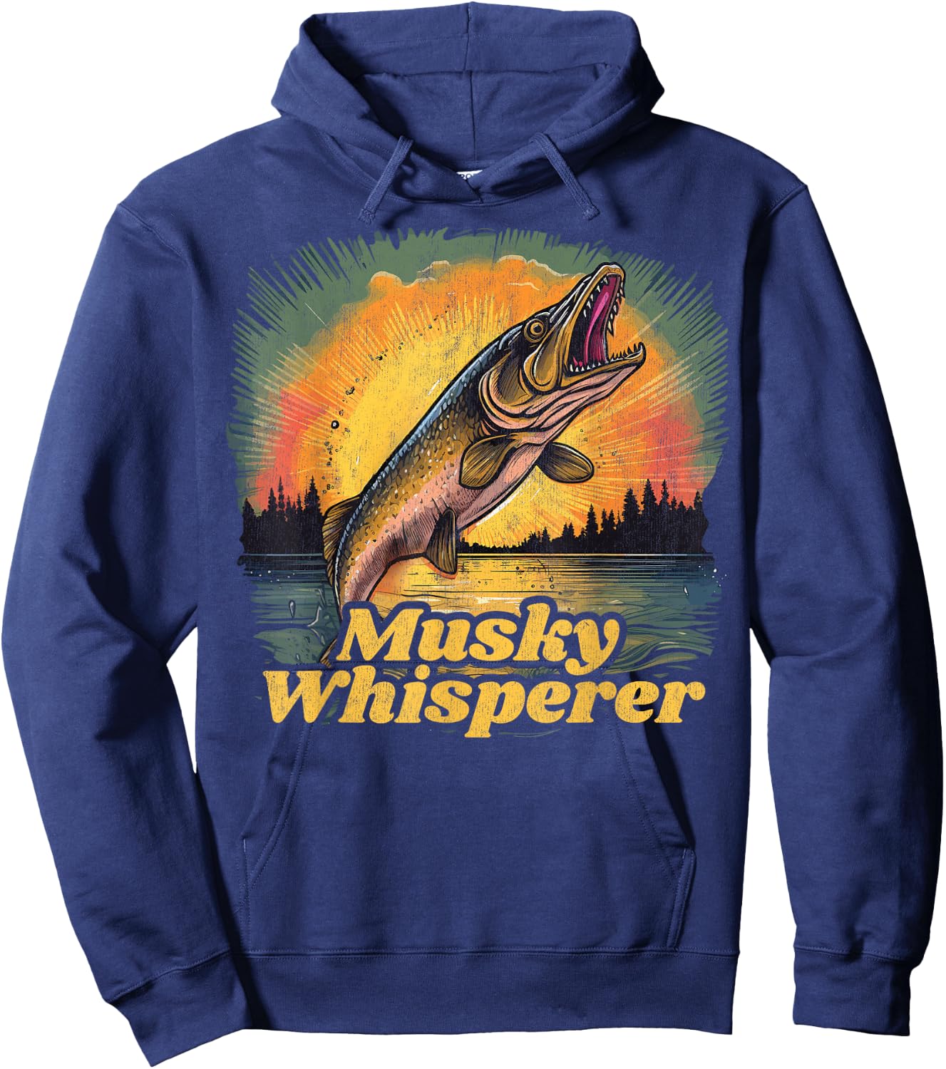 Musky Shirts and Musky Musky Fishing , -Adults, Women, Short Sleeve, , Black, Small Hoodie - Hoodie | Navy
