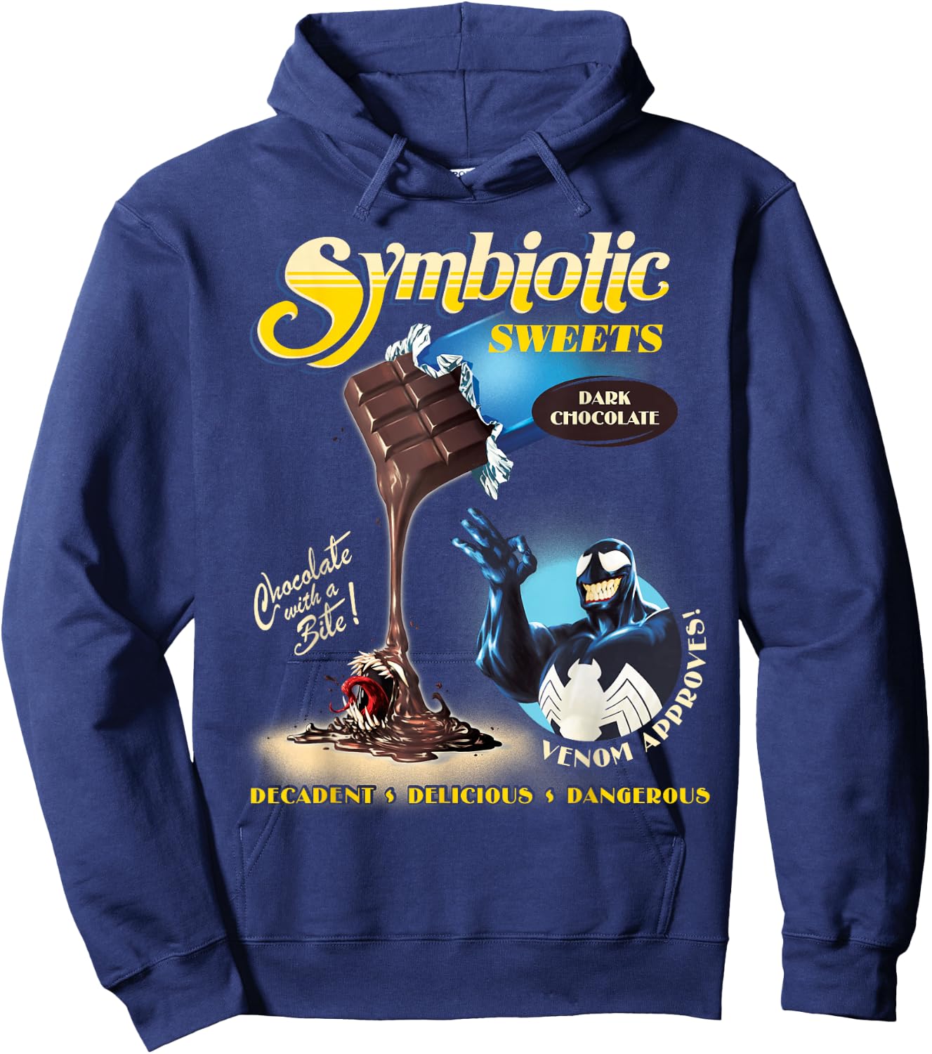 Marvel Venom Symbiotic Sweets Dark Chocolate with a Bite Hoodie - Hoodie | Navy