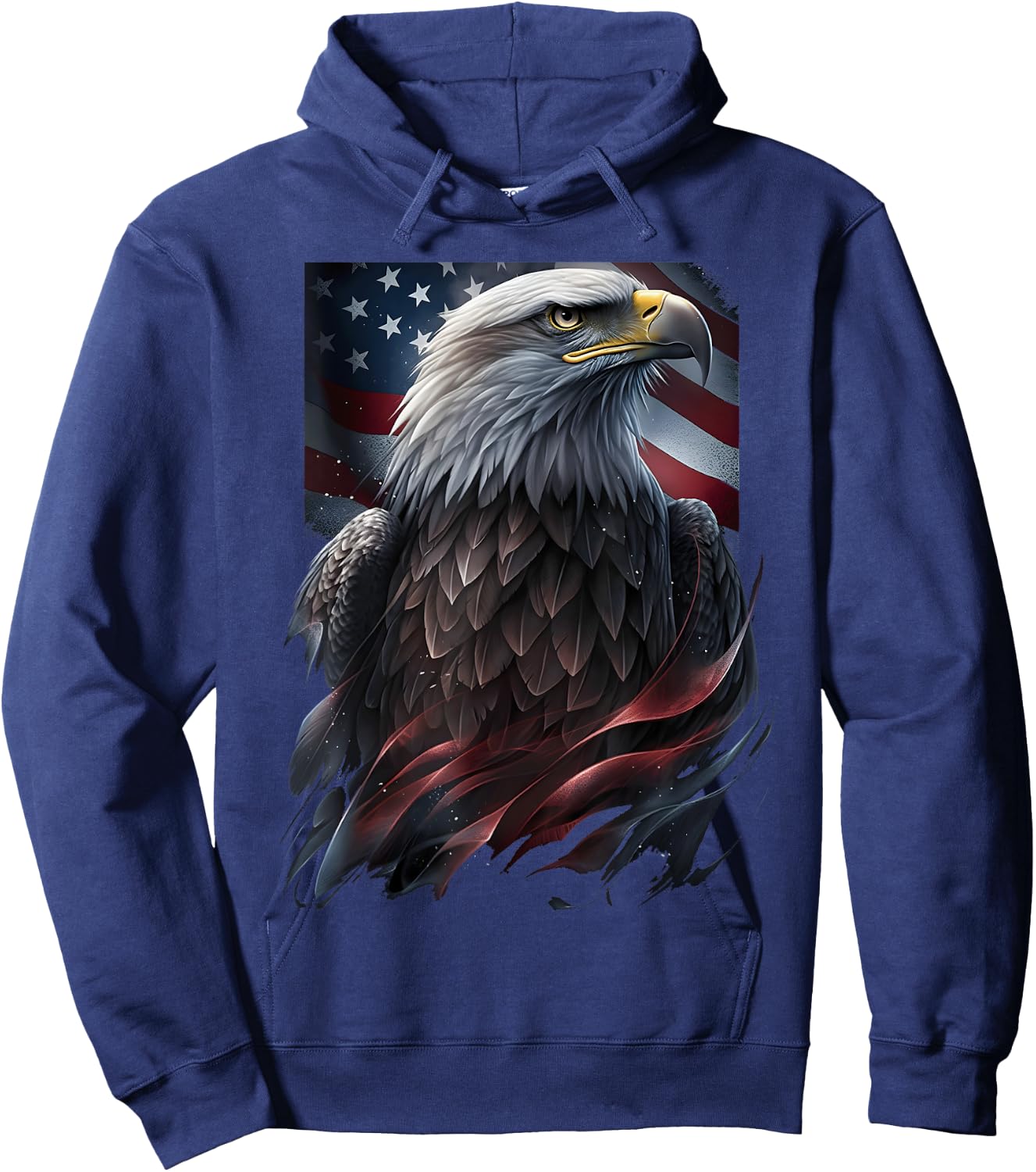 Eagle Bird 4th of July American Flag Veterans Memorial Hoodie - Hoodie | Navy