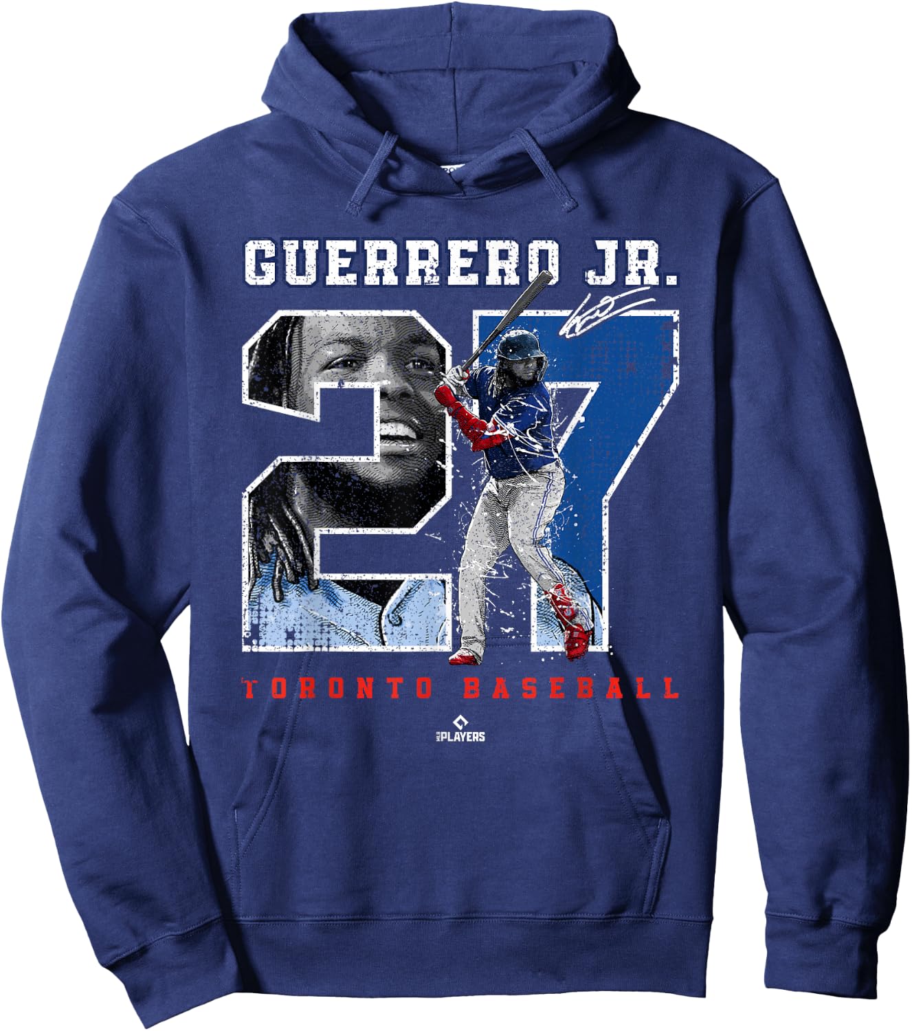 Number and Portrait Vladimir Guerrero Jr Toronto MLBPA Hoodie - Hoodie | Navy