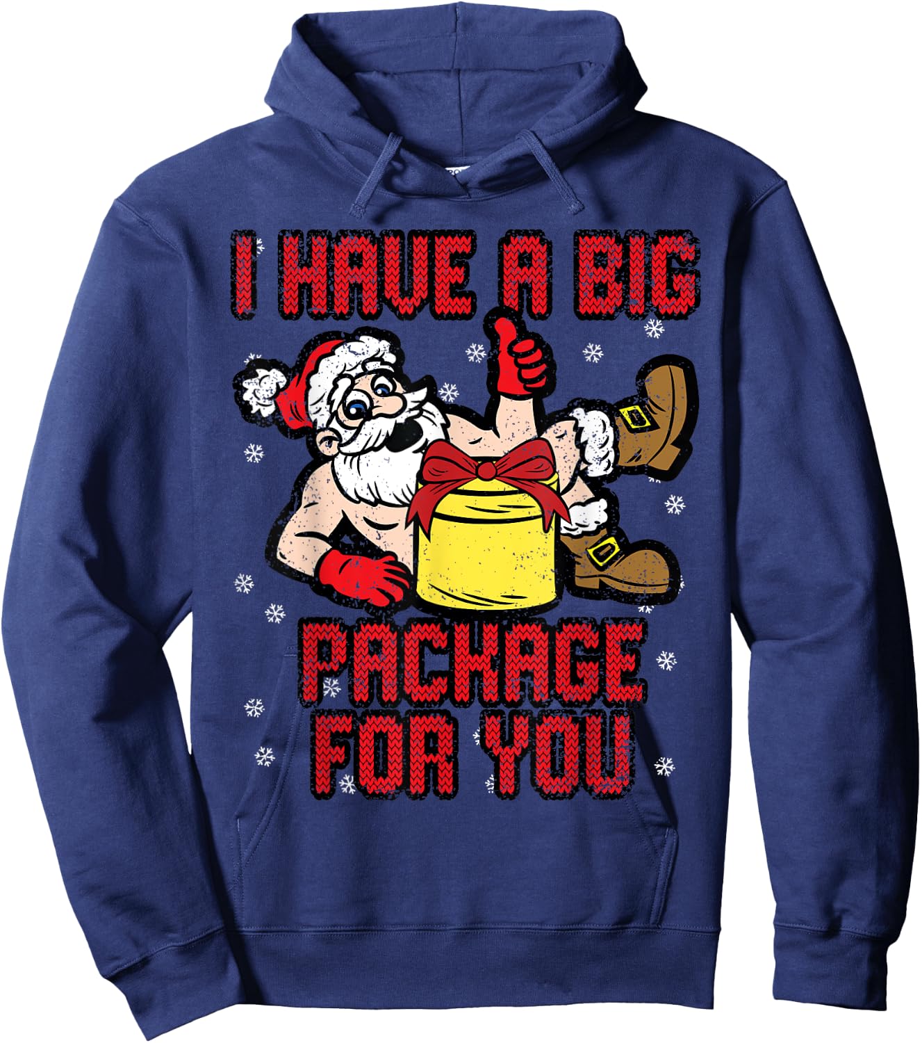 I Have A Big Package Christmas Funny X-Mas Santa Men Hoodie - Hoodie | Navy
