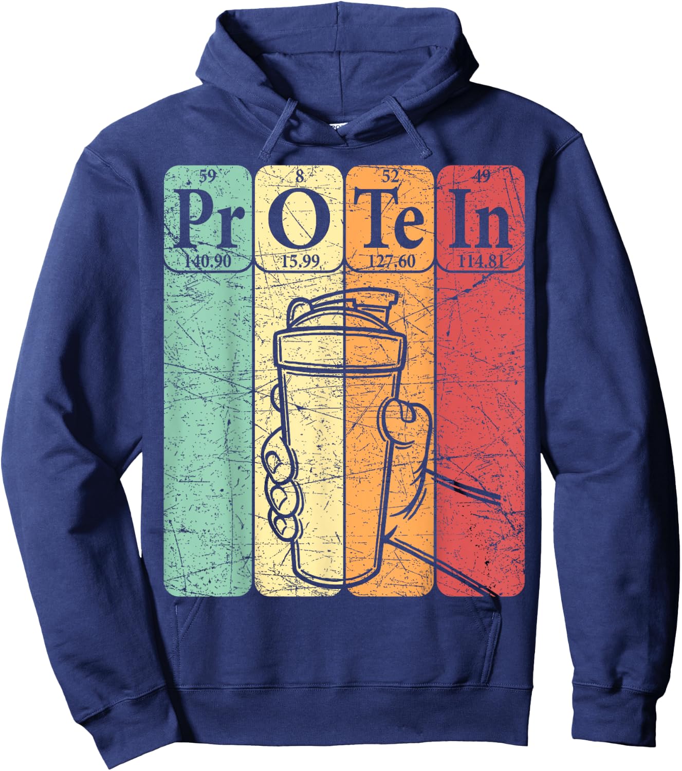 Gym Protein Periodic Table Elements Workout Protein Shake Hoodie - Hoodie | Navy