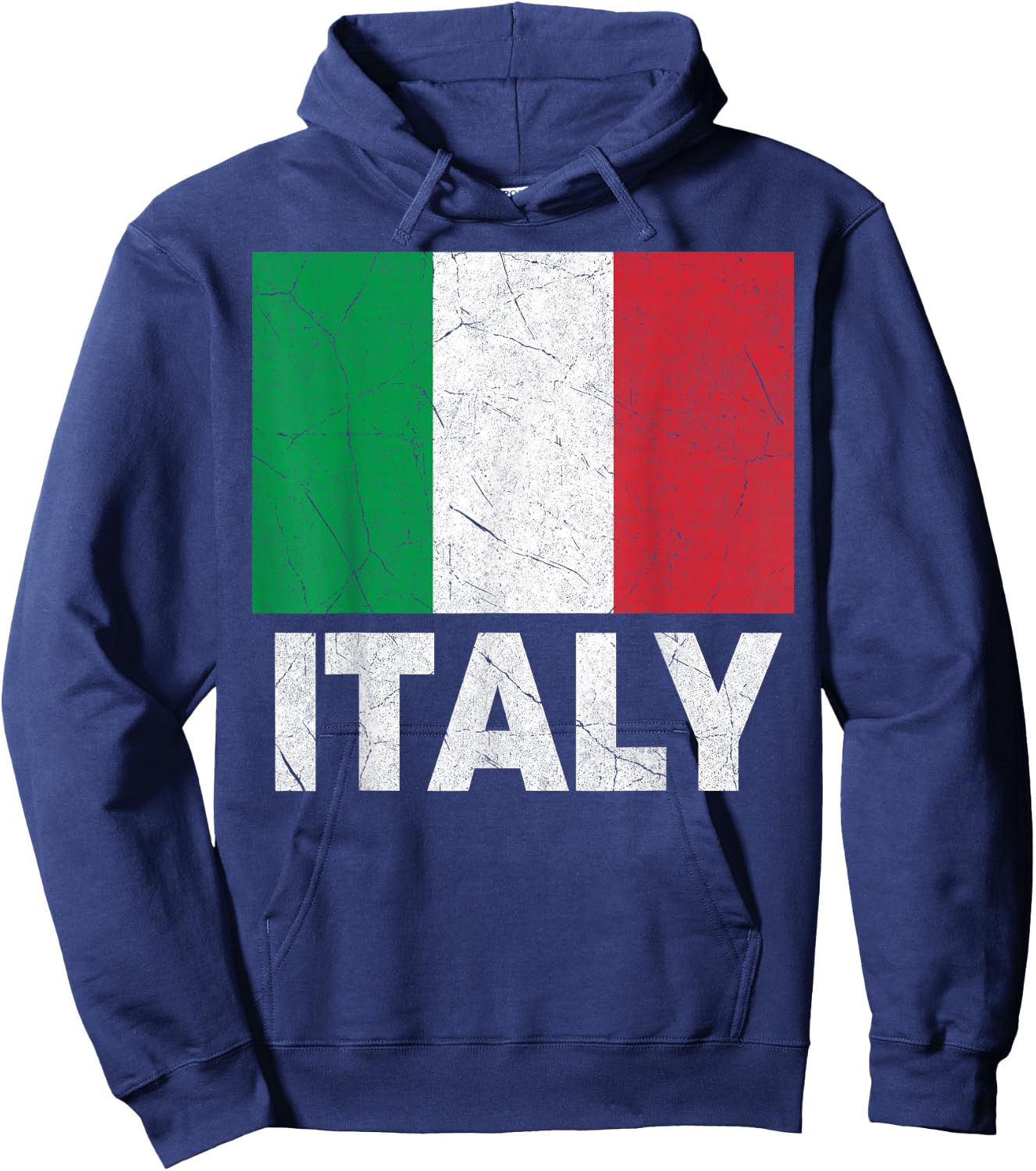Vintage Italy Flag Italia Pride Italian Family Italiano Hoodie - Hoodie | Navy