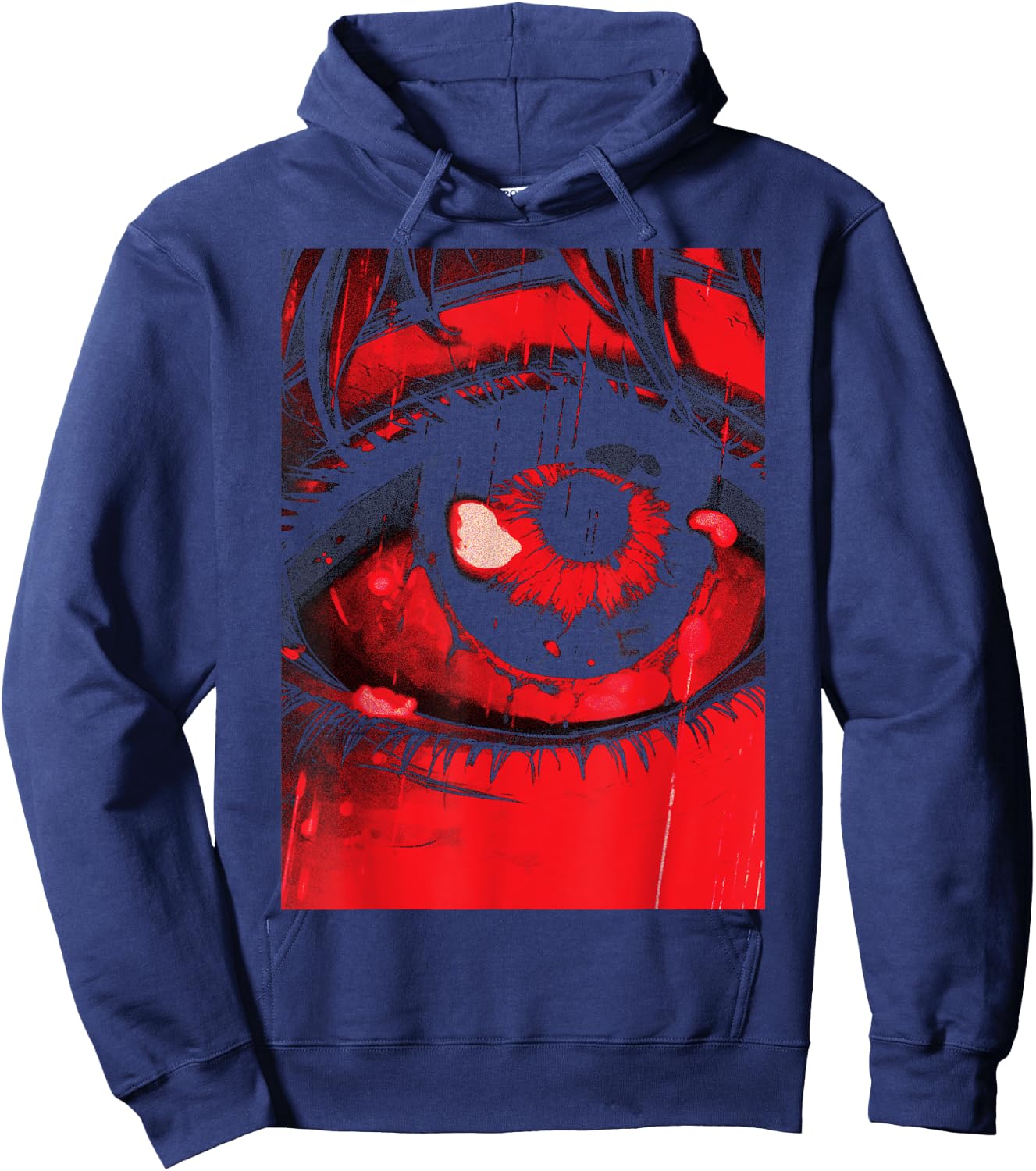 Dark Grunge Eyeball Horror Goth Occult Aesthetic Girl Eye Hoodie - Hoodie | Navy