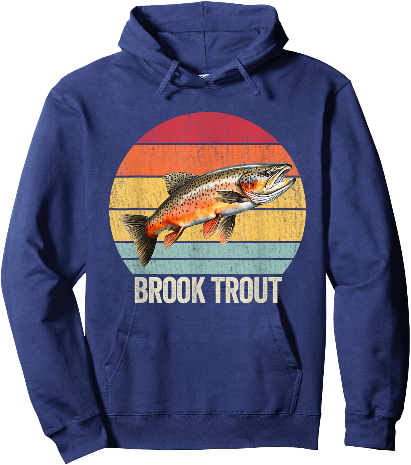 Brook Trout Vintage, Freshwater Brook Trout Hoodie - Hoodie | Navy