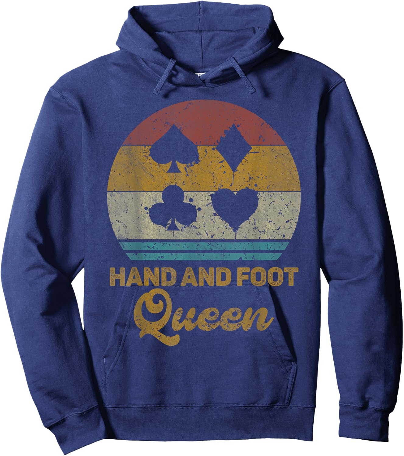 Hand And Foot Queen Funny Hand And Foot Card Game Hoodie - Hoodie | Navy