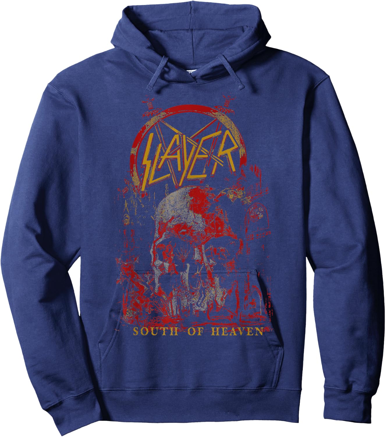 Slayer - South of Heaven Three Color Hoodie - Hoodie | Navy