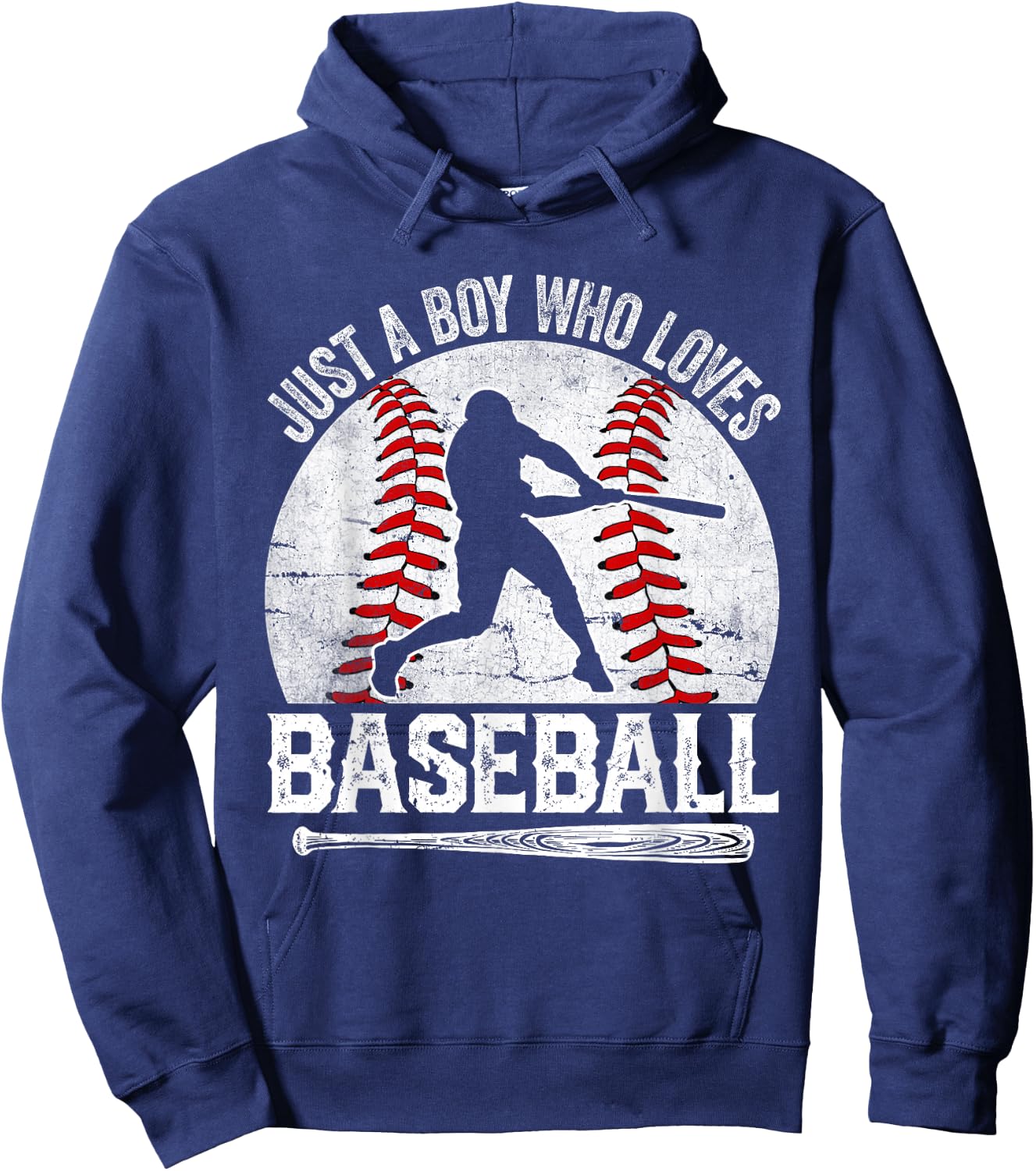 Just A Boy Who Loves Baseball Apparel Boys Hoodie - Hoodie | Navy