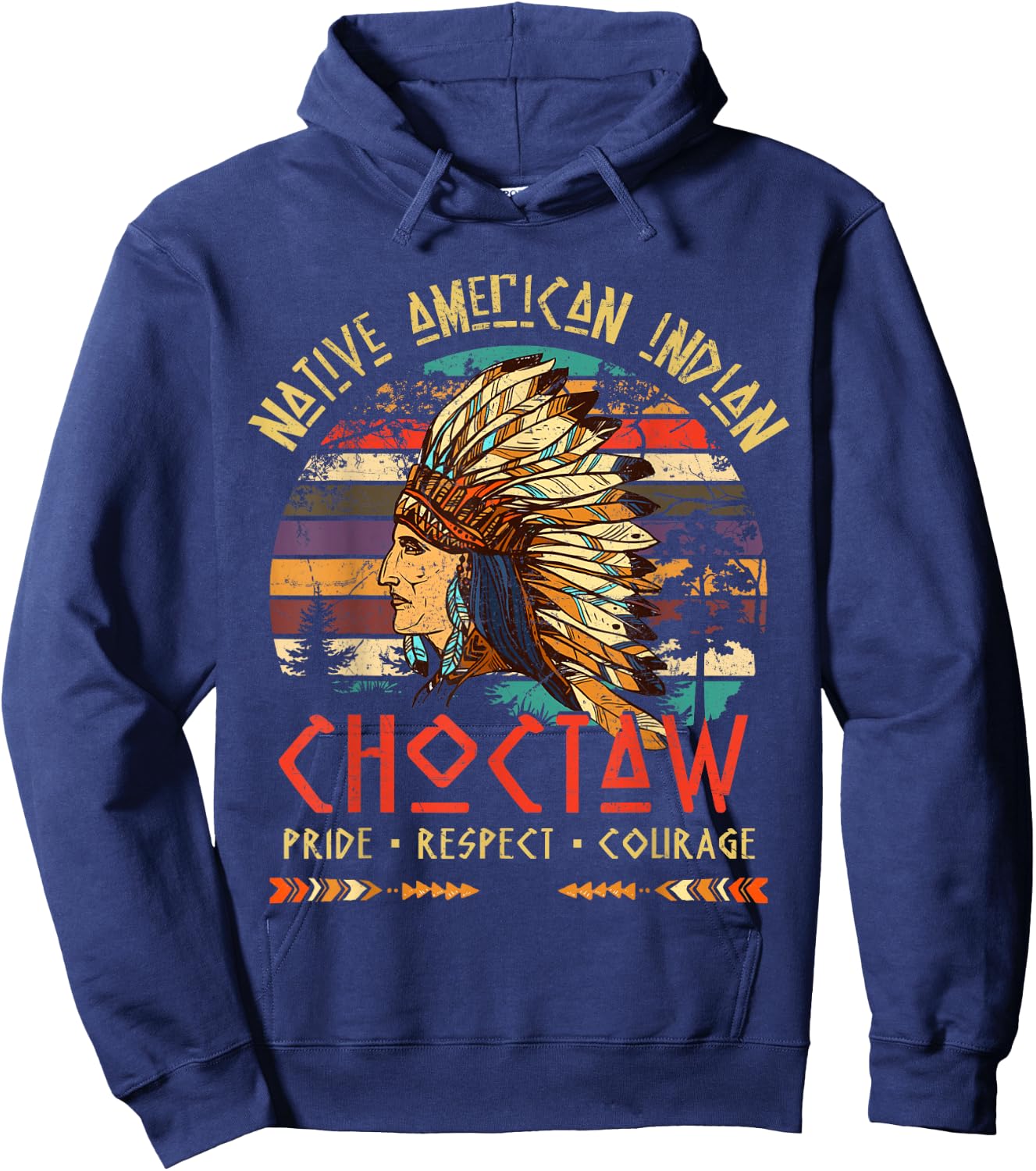 Choctaw Native American Indian Pride Indigenous Tribe Hoodie - Hoodie | Navy