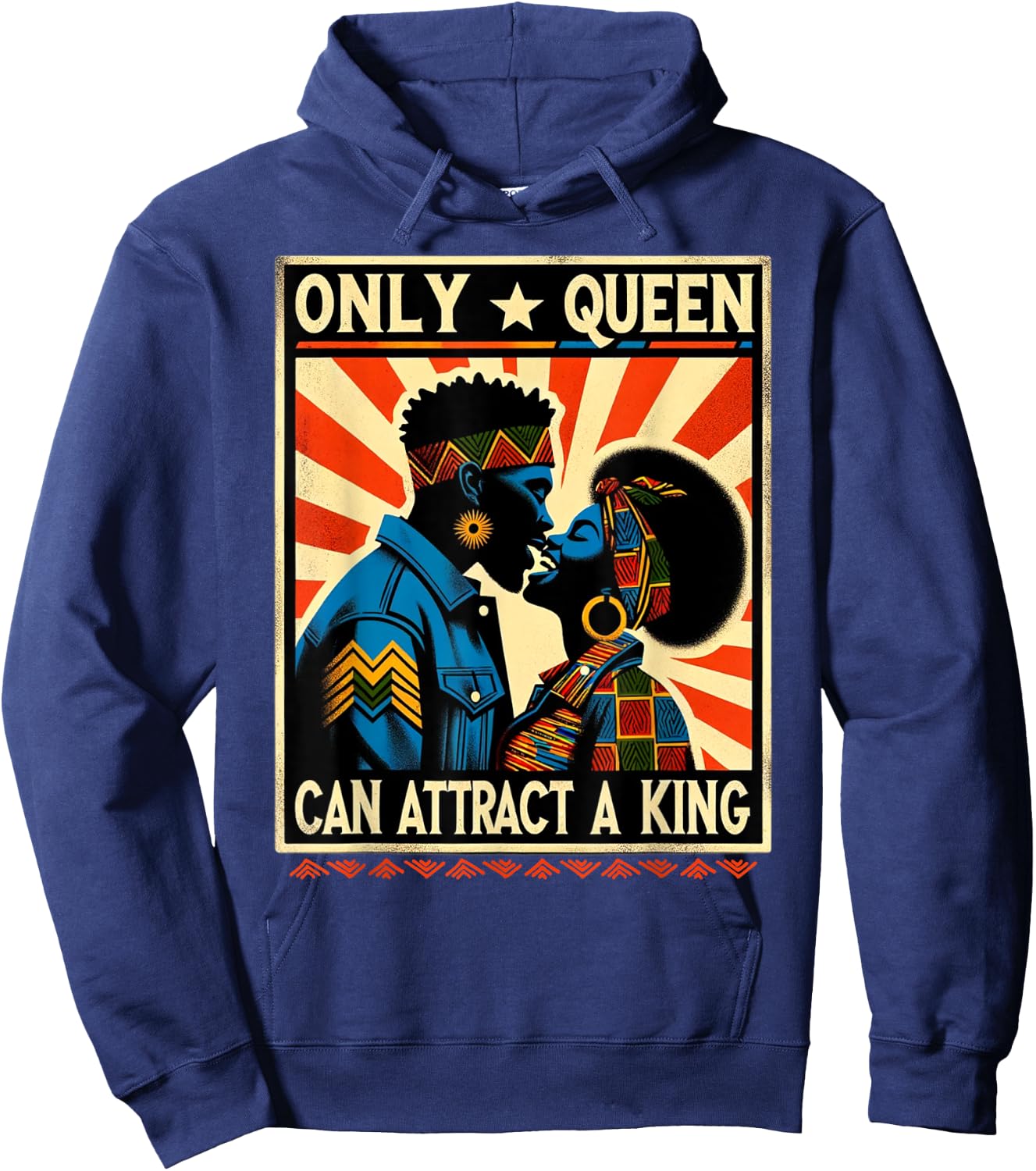 King & Queen Black Love African American Couples Marriage Hoodie - Hoodie | Navy