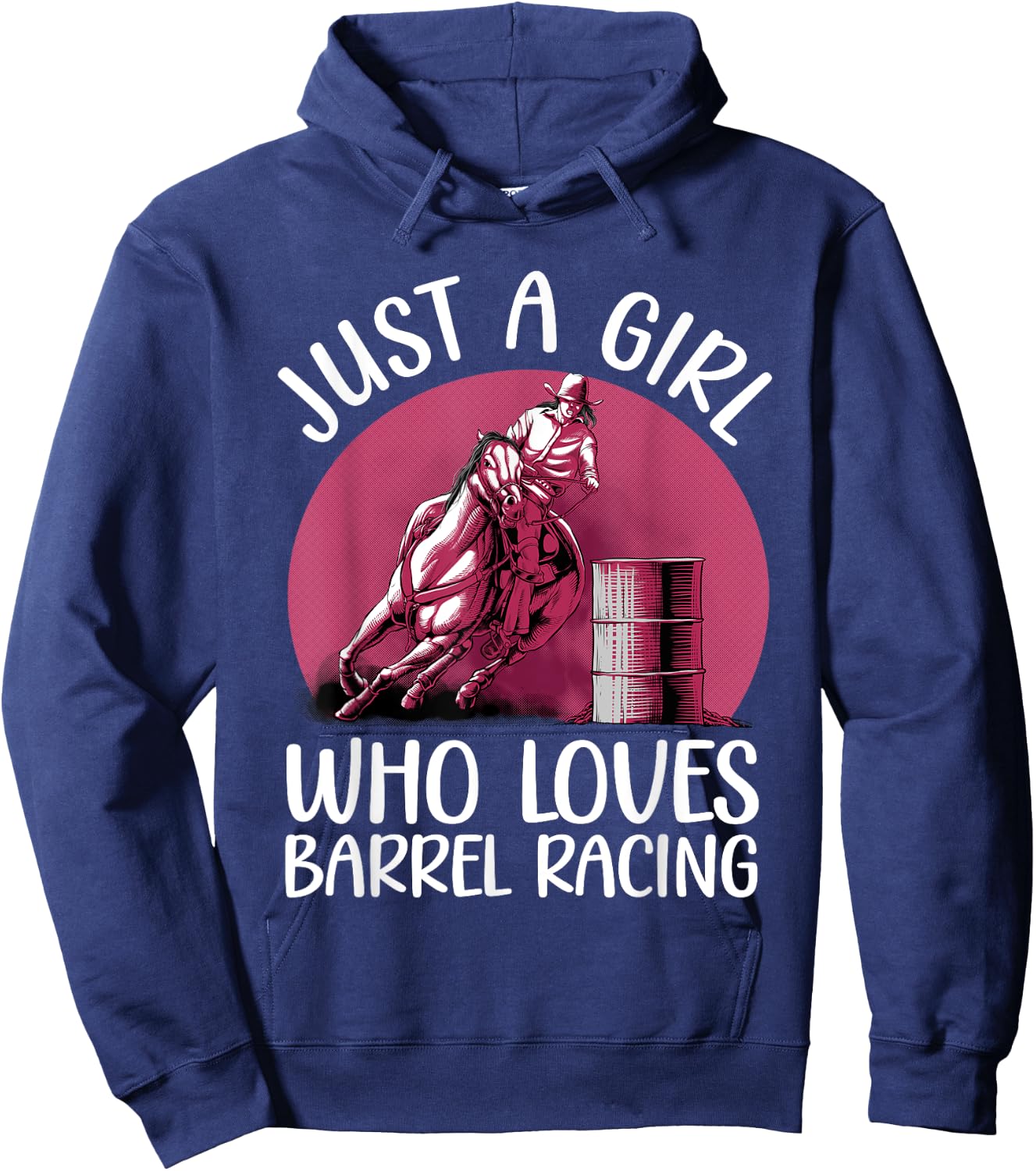 Funny Barrel Racing Art For Girls Women Barrel Racer Cowgirl Hoodie - Hoodie | Navy