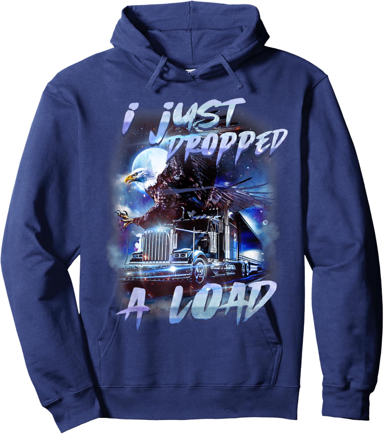 Funny Trucker Gifts Men Husband Semi Trailer Truck Driver Hoodie - Hoodie | Navy