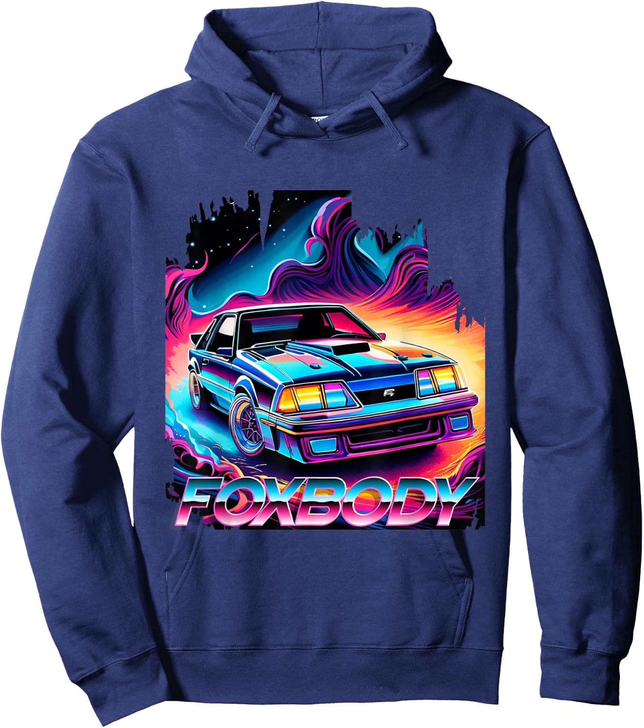 Foxbody 5.0 American Muscle Stang Car Hoodie - Hoodie | Navy