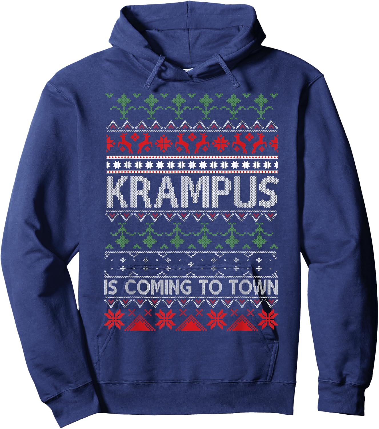 Merry Krampus Christmas Krampus Is Coming To Town Hoodie - Hoodie | Navy