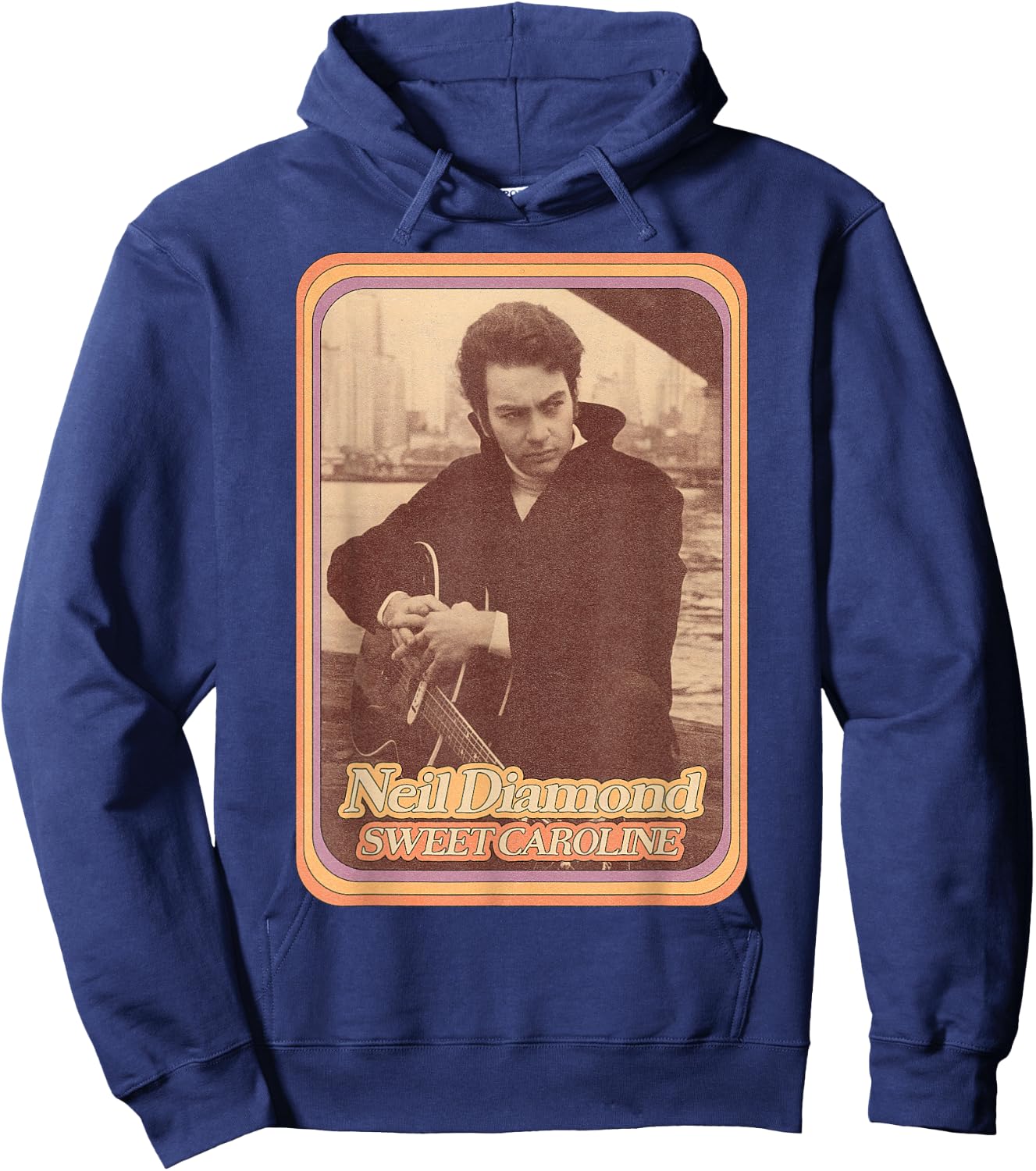 Official Neil Diamond Guitar Photo Hoodie - Hoodie | Navy