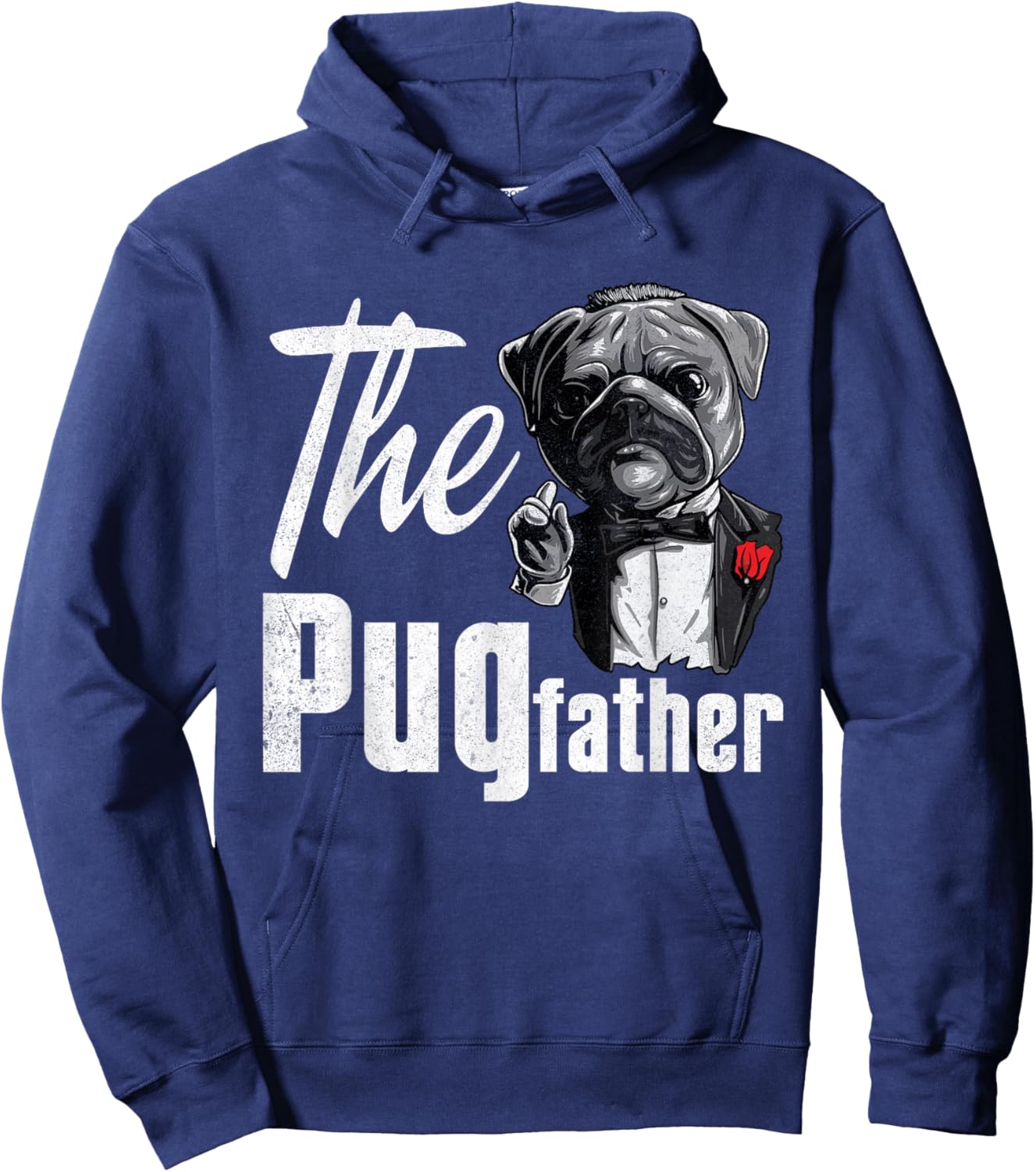 Funny Pug Owner The Pugfather Pug Father Pug Lover Men Women Hoodie - Hoodie | Navy