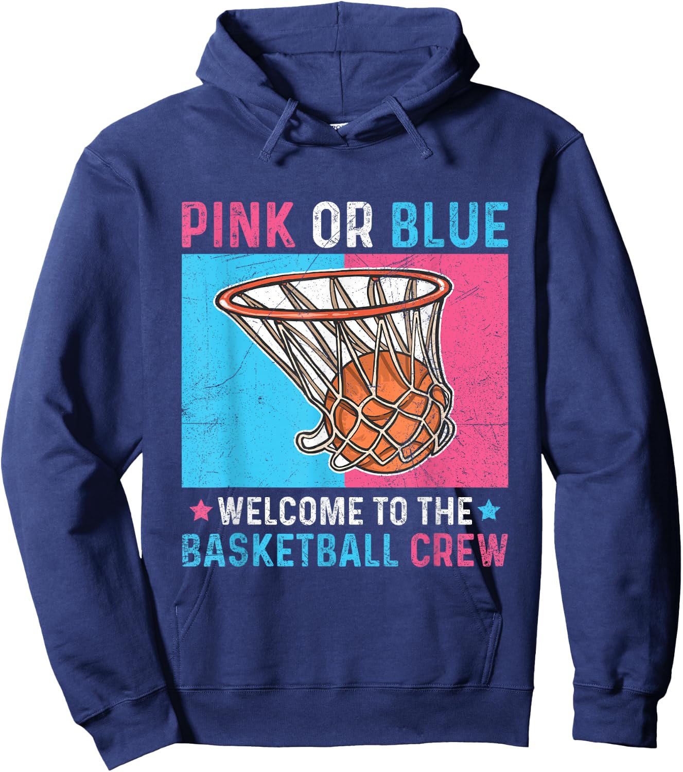 Gender Reveal Basketball Design for a Basketball Player Hoodie - Hoodie | Navy