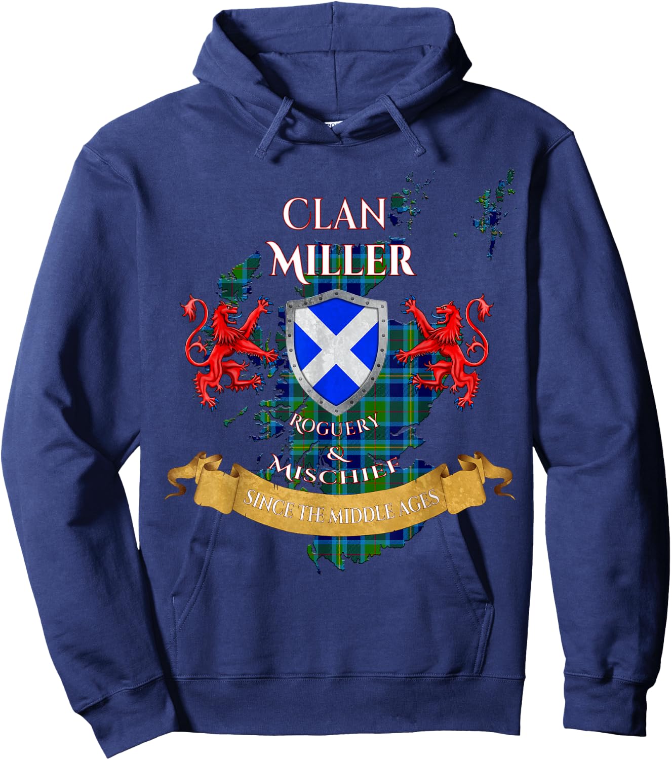 Miller Scottish Family Clan Middle Ages Mischief Hoodie - Hoodie | Navy