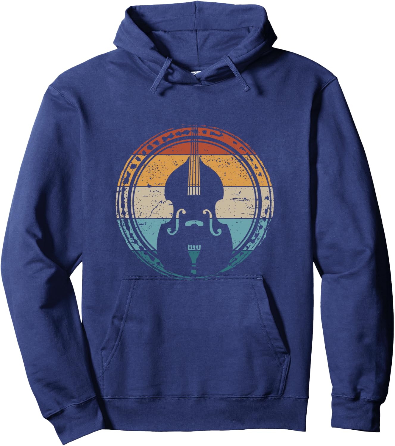 Contrabass Orchestra Upright Bass Retro Double Bass Hoodie - Hoodie | Navy
