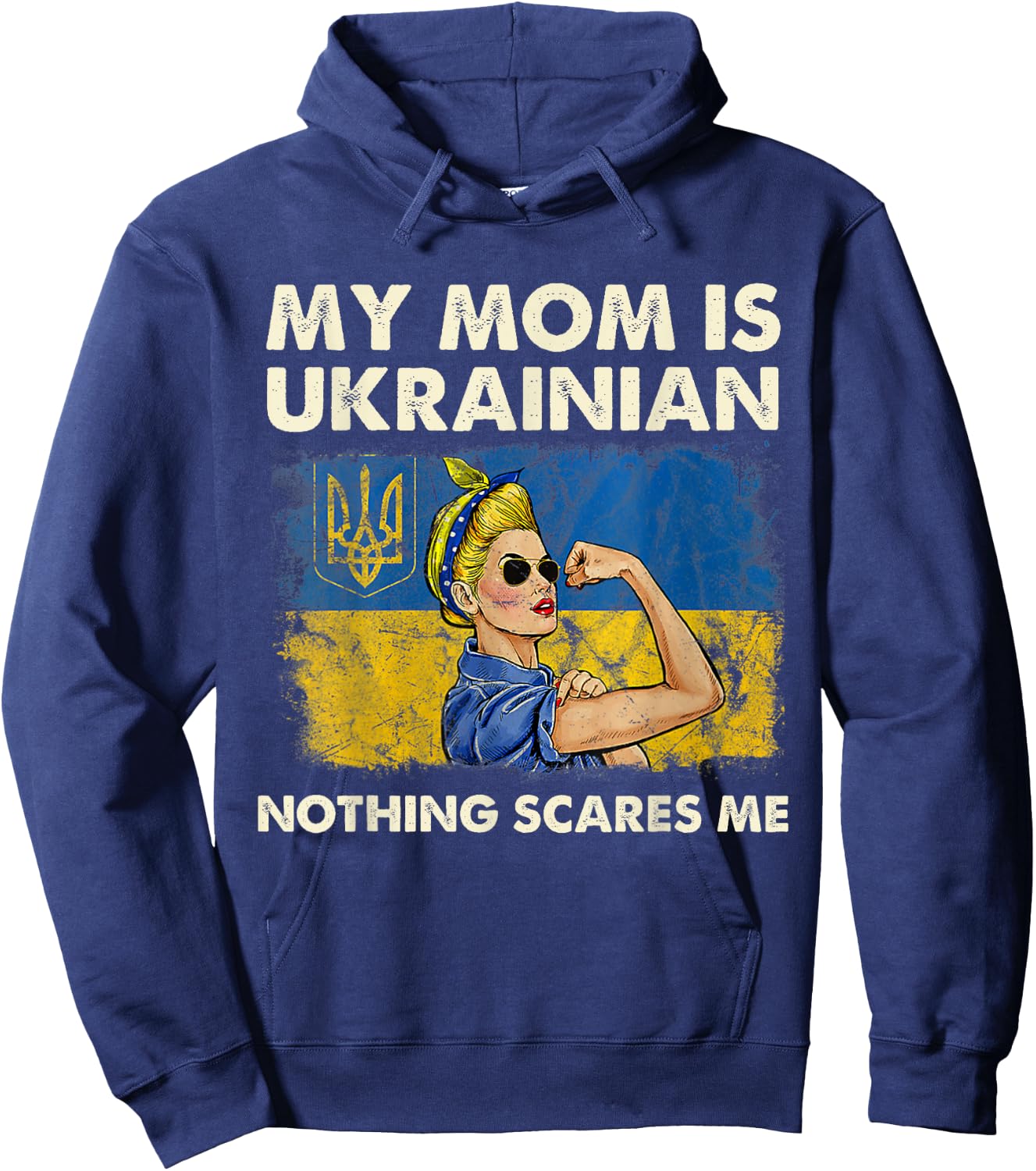 My Mom Is Ukrainian Ukraine Pride Flag Proud of Ukrainian Hoodie - Hoodie | Navy