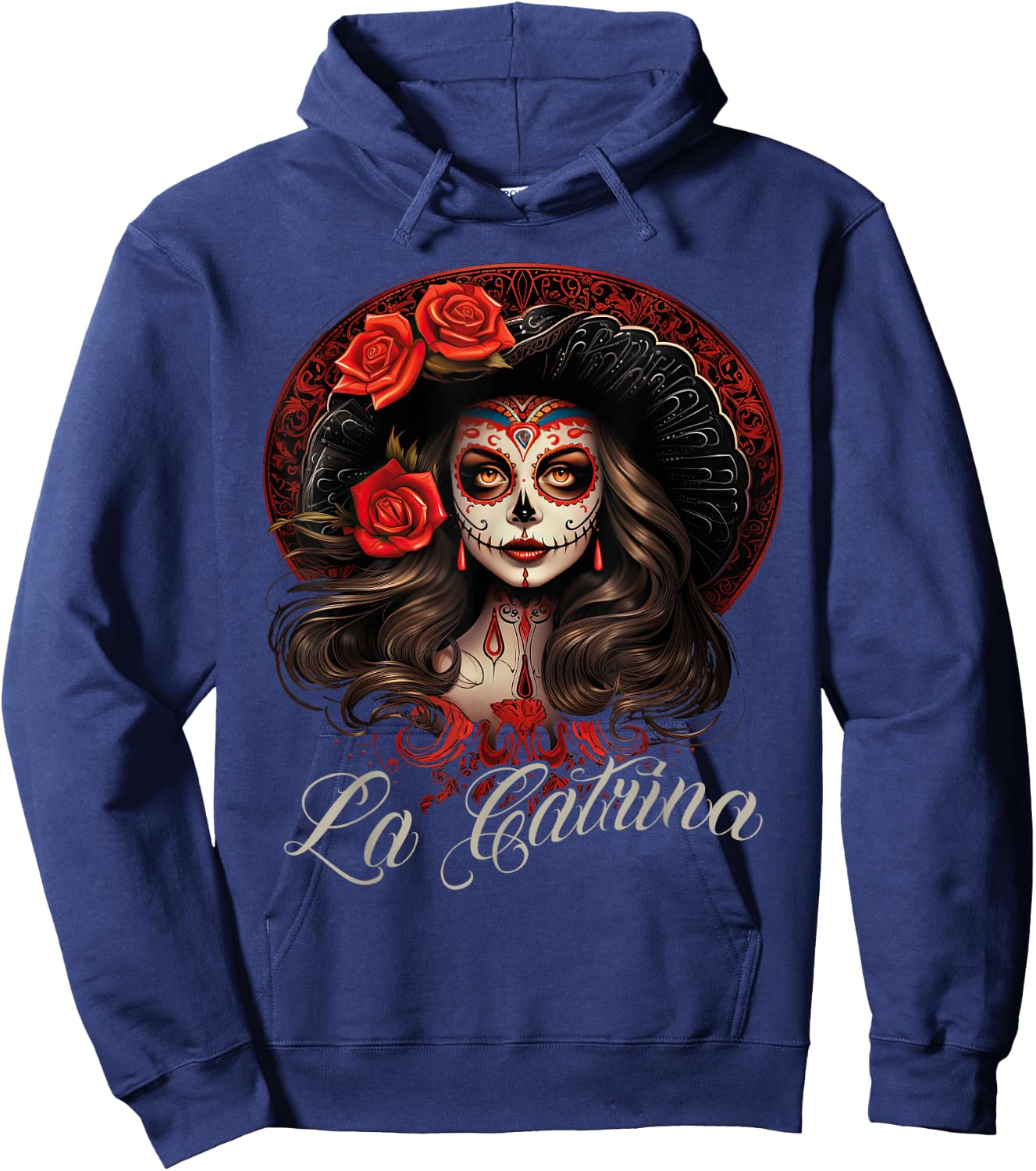La Catrina Dress Stylish Day of The Dead Costume La Catrina Hoodie - Hoodie | Navy