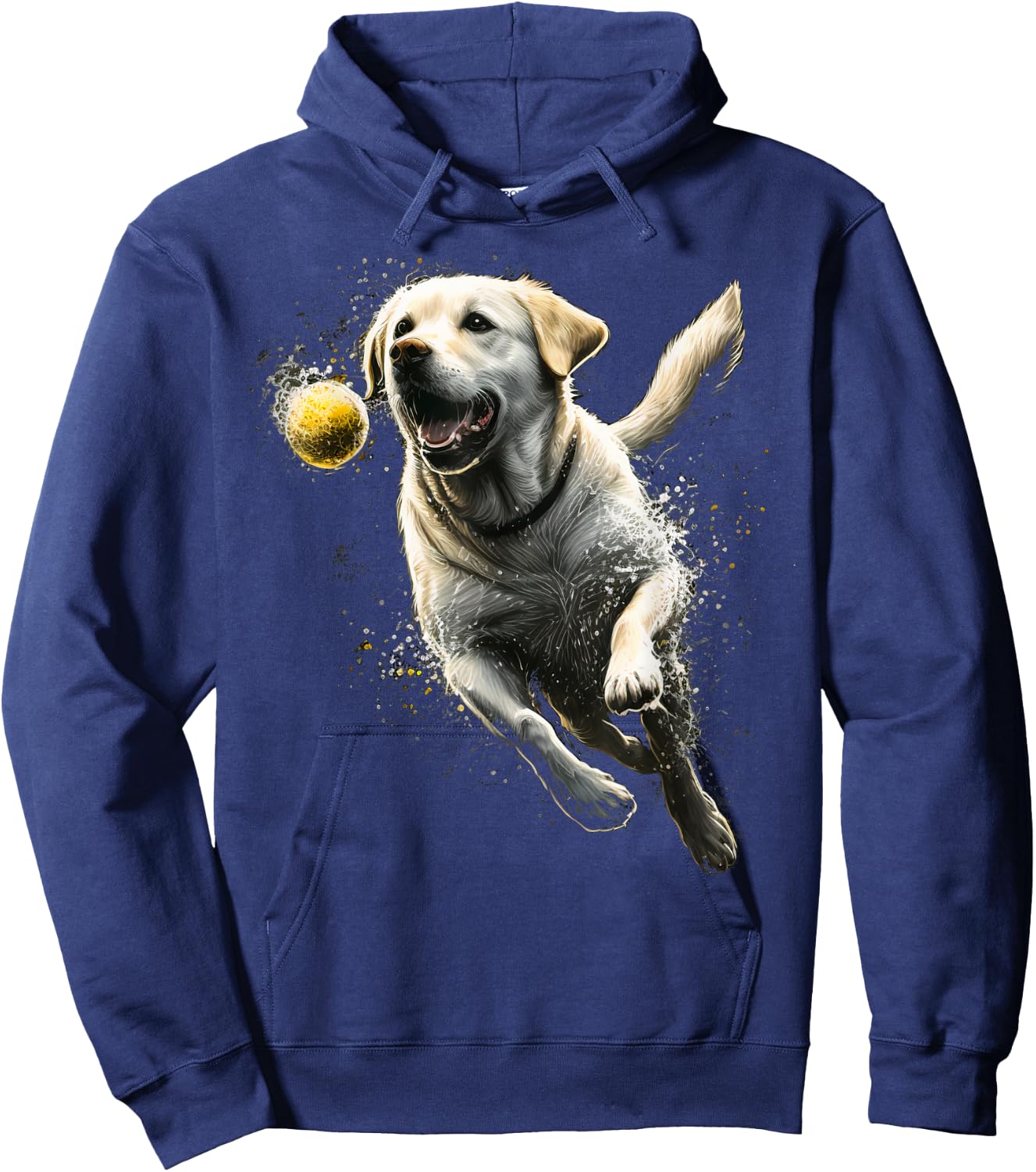 Yellow Labrador Retriever chasing a ball Labrador Retriever Hoodie - Hoodie | Navy