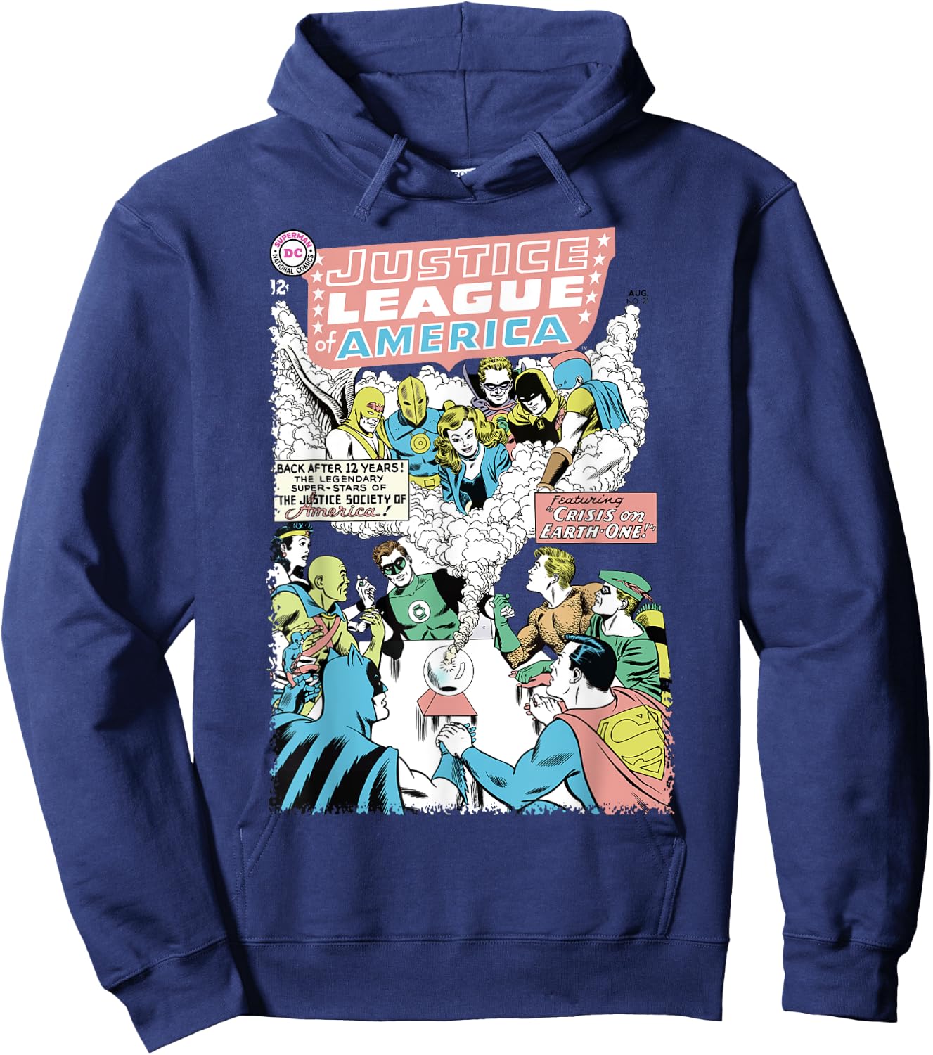 DC Justice League Cover 21 Crisis Hoodie - Hoodie | Navy