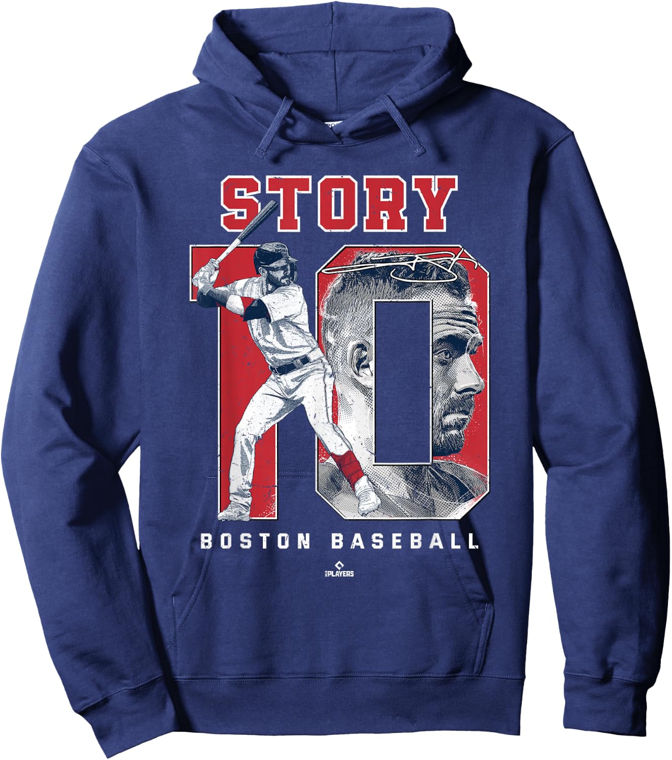 Number and Portrait Trevor Story Boston MLBPA Hoodie - Hoodie | Navy