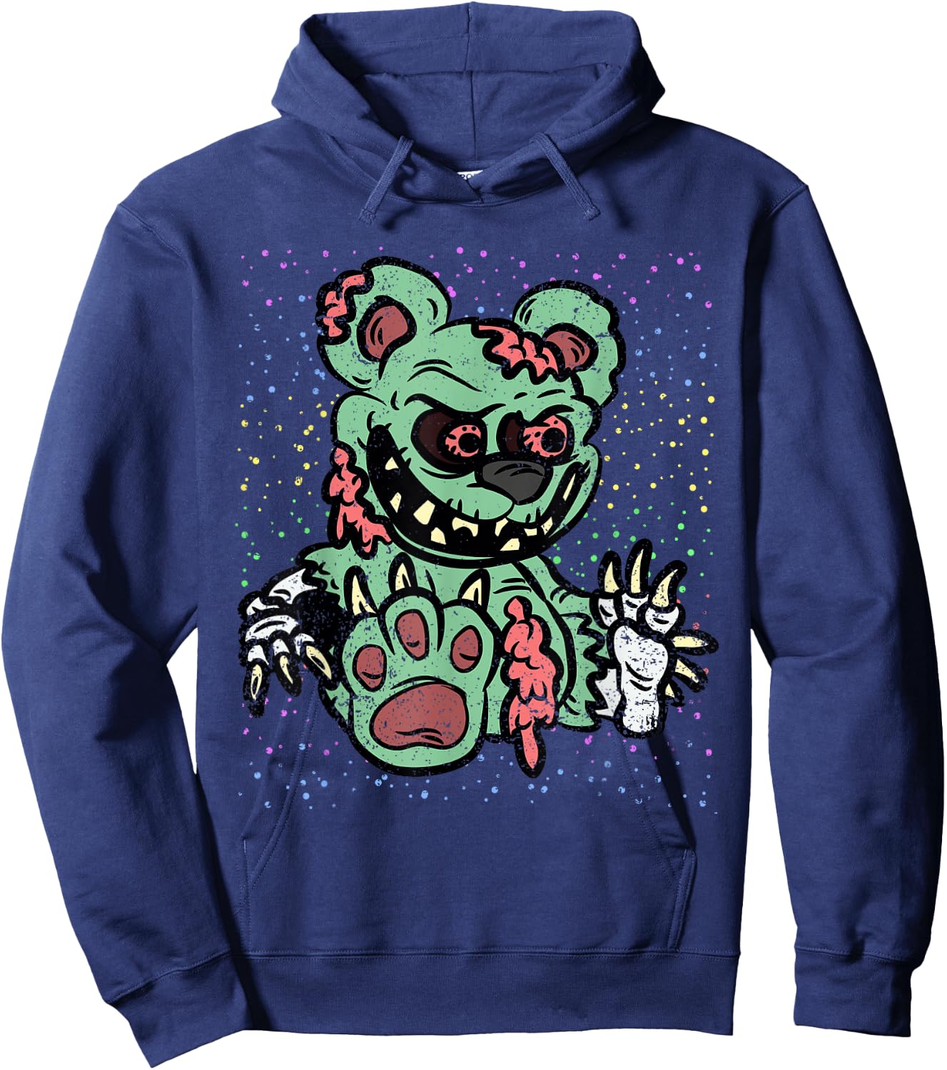 Zombie Teddy Bear Halloween Costume Scary Spooky Monster Hoodie - Hoodie | Navy
